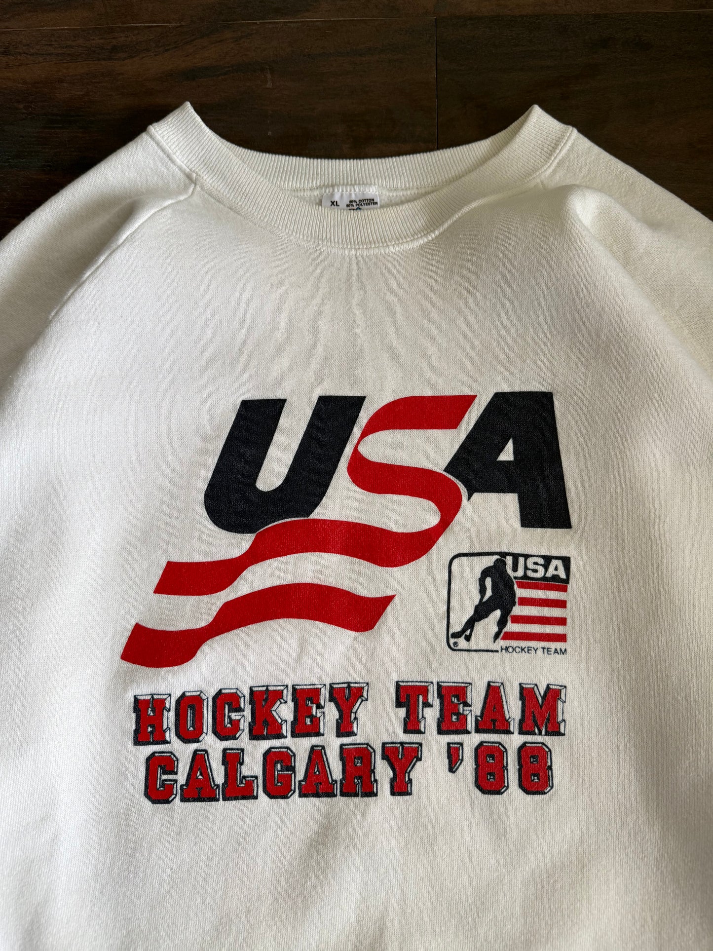 Vintage ‘88 Winter Olympics USA Hockey Team Crewneck Sweatshirt- L