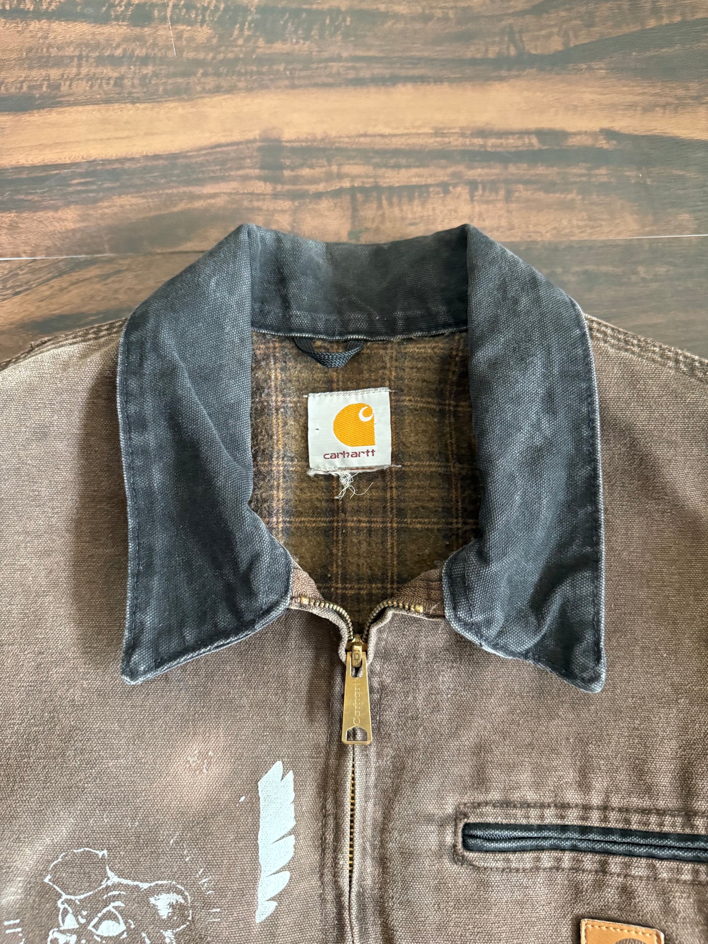 Vintage Carhartt Brown Flannel Lined Detroit Jacket- XXL