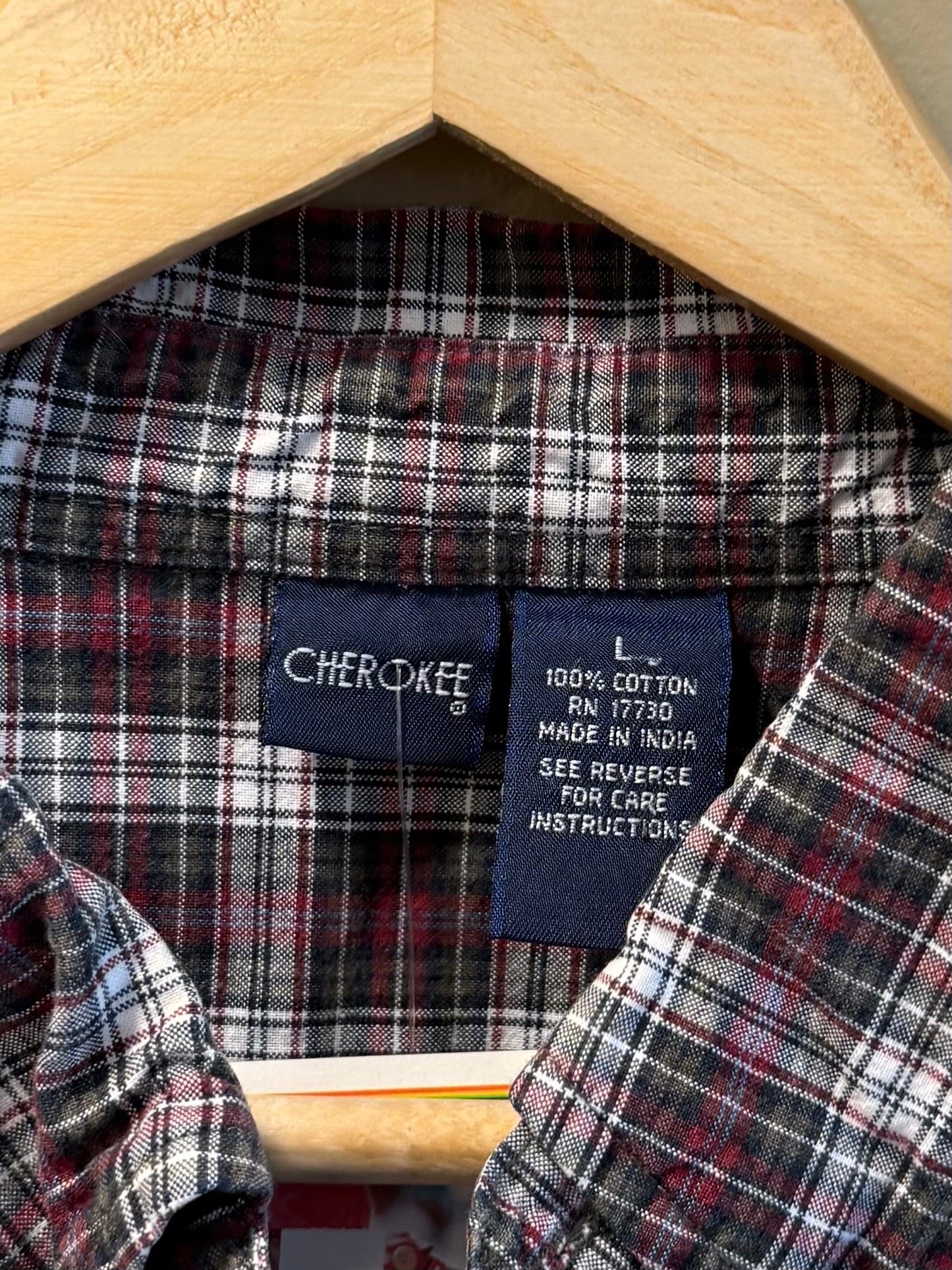 Vintage Cherokee Red Checkered Button-Up Shirt- L