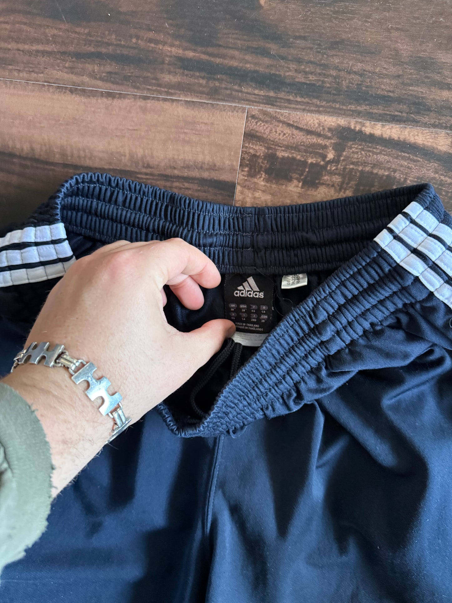 Vintage Adidas Black Striped Athletic Track Pants- 34x29