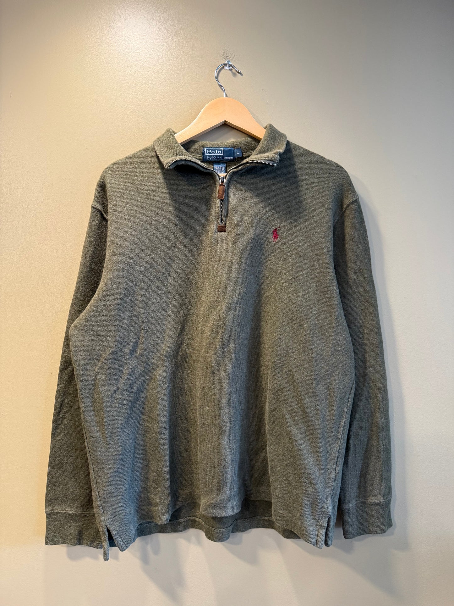Vintage Polo Ralph Lauren Sea Foam Green Quarter-Zip Sweater- L