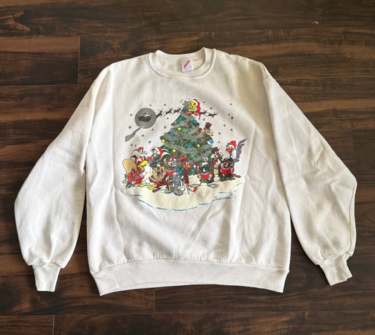 Vintage Looney Tunes Christmas Holiday Crewneck Sweatshirt- L