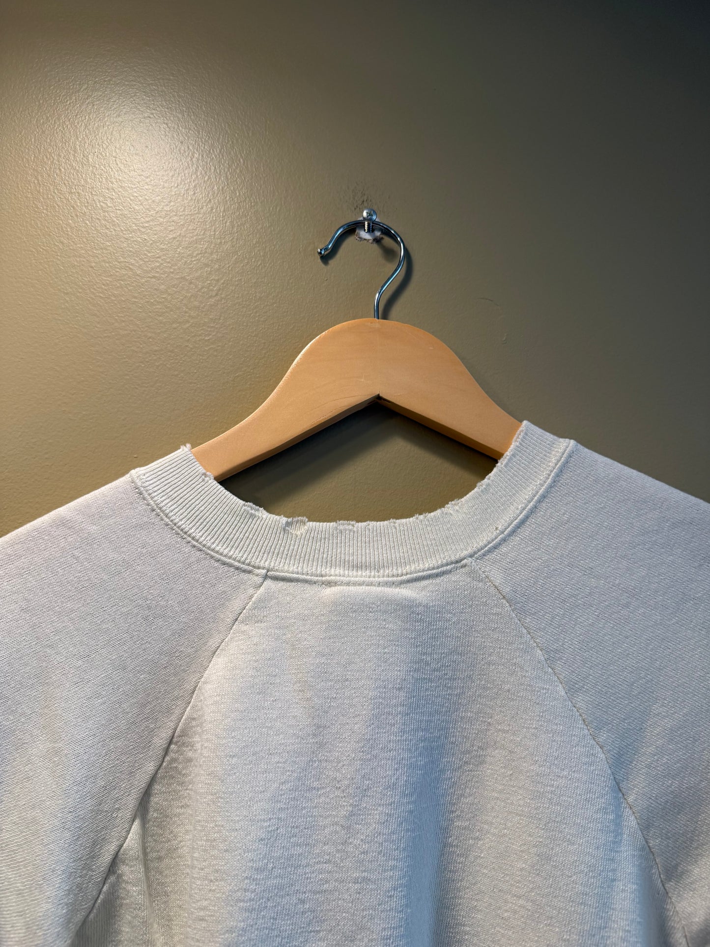 Vintage 80s Ohio University White Raglan Crewneck Sweatshirt- XS