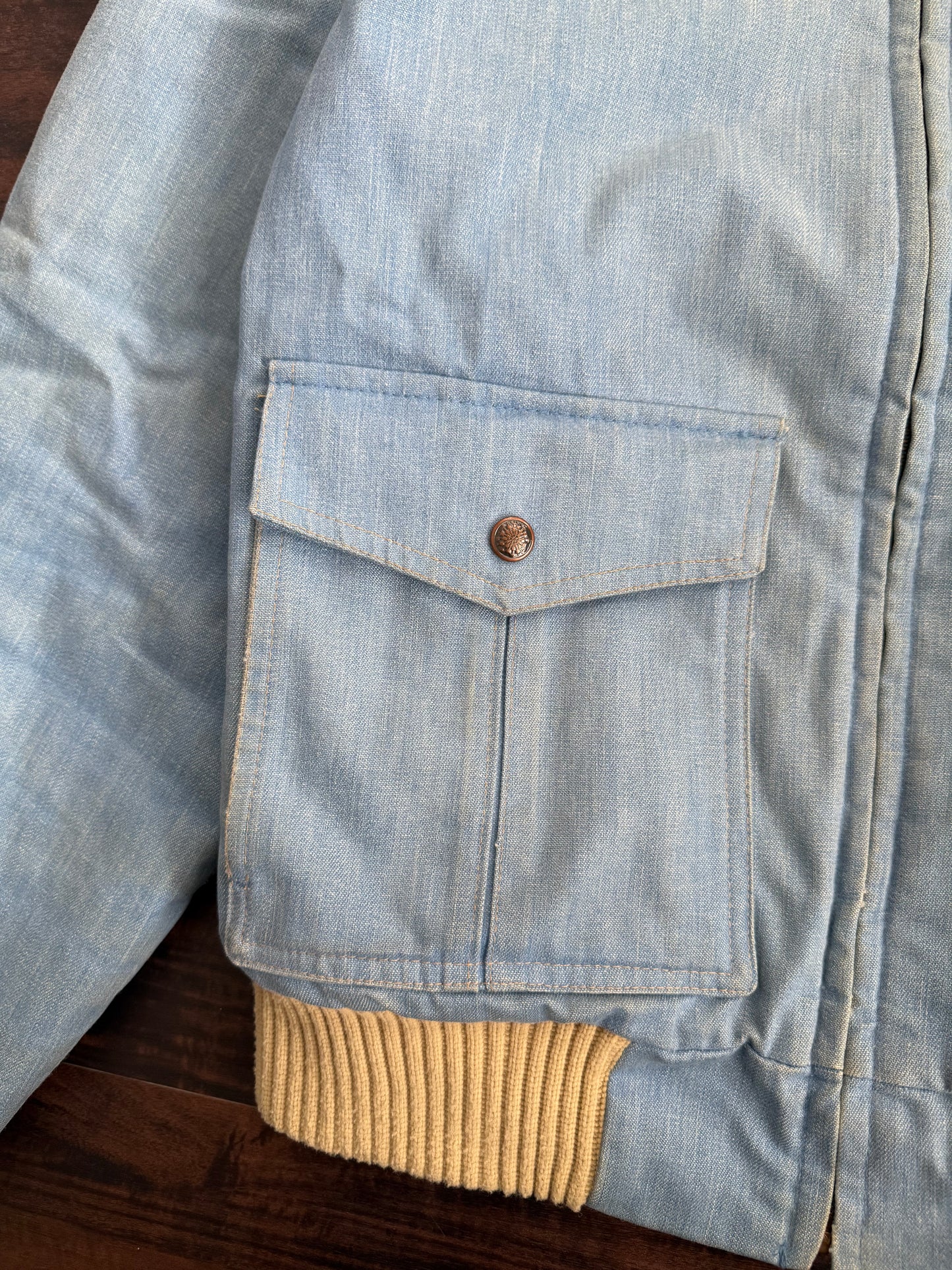 Vintage ‘70s Sears Outerwear Light Blue Shearling Jacket- S