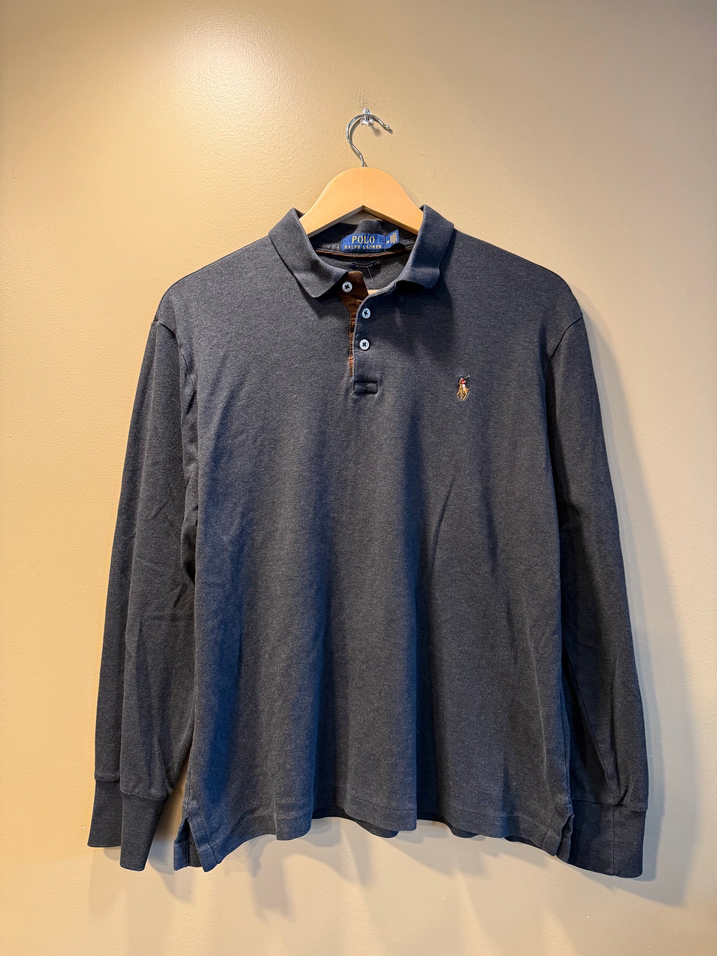 Polo Ralph Lauren Gray Long Sleeve Polo Shirt- M