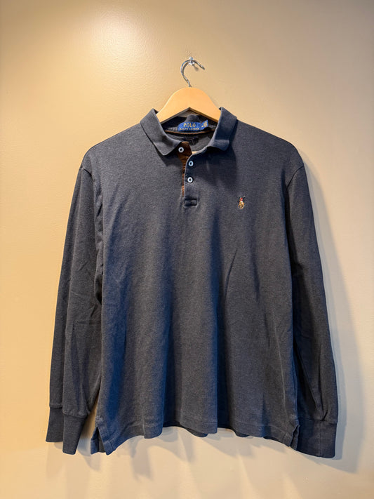 Polo Ralph Lauren Gray Long Sleeve Polo Shirt- M
