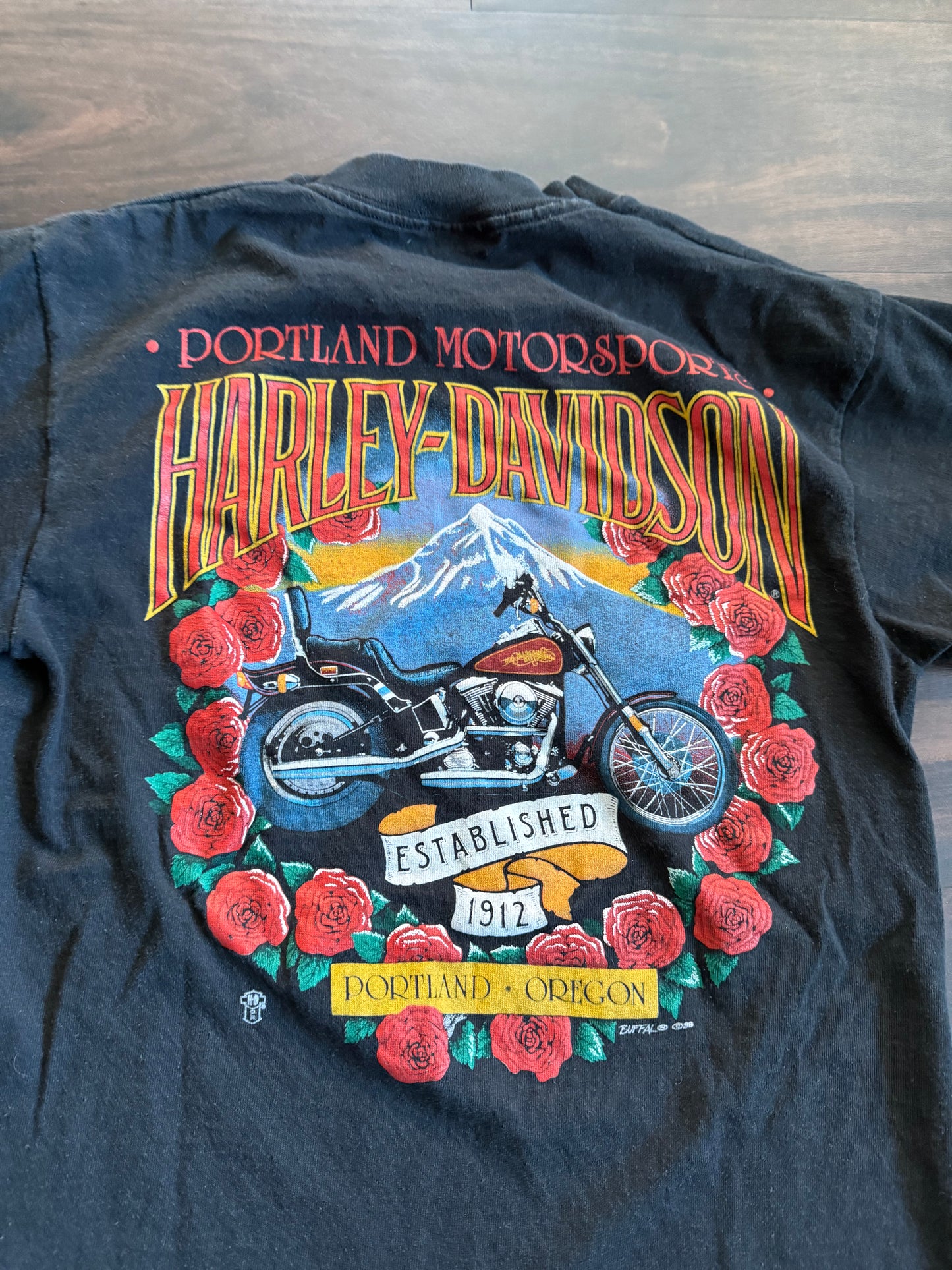 Vintage Harley Davidson Motorcycles Eagle T-Shirt- S