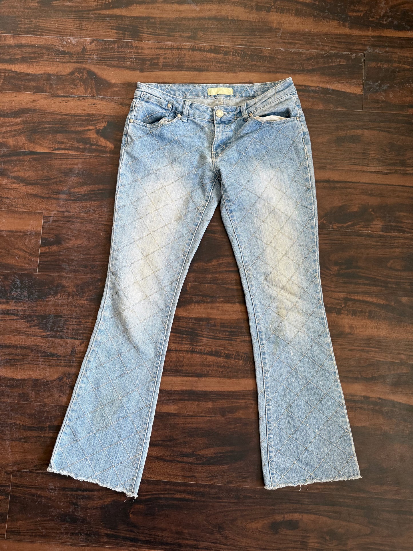 Vintage Cross Hatched Women’s Flared Denim Jeans- 32x30
