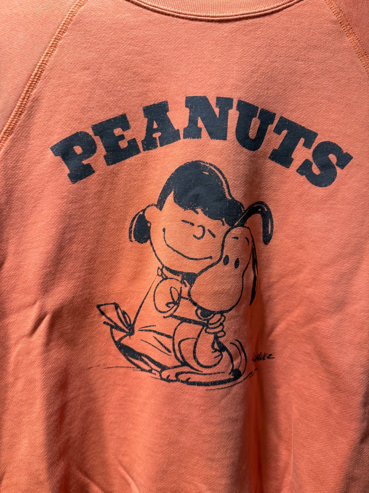 Uniqlo Peanuts 60s Inspired Orange Hapiness Is A Warm Puppy Crewneck Sweatshirt- S