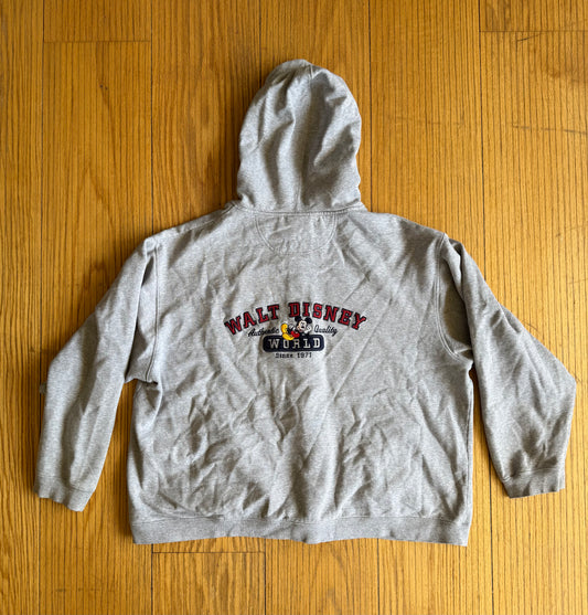 Vintage Walt Disney World Mickey Mouse Zip-Up Hoodie Sweatshirt- XXL