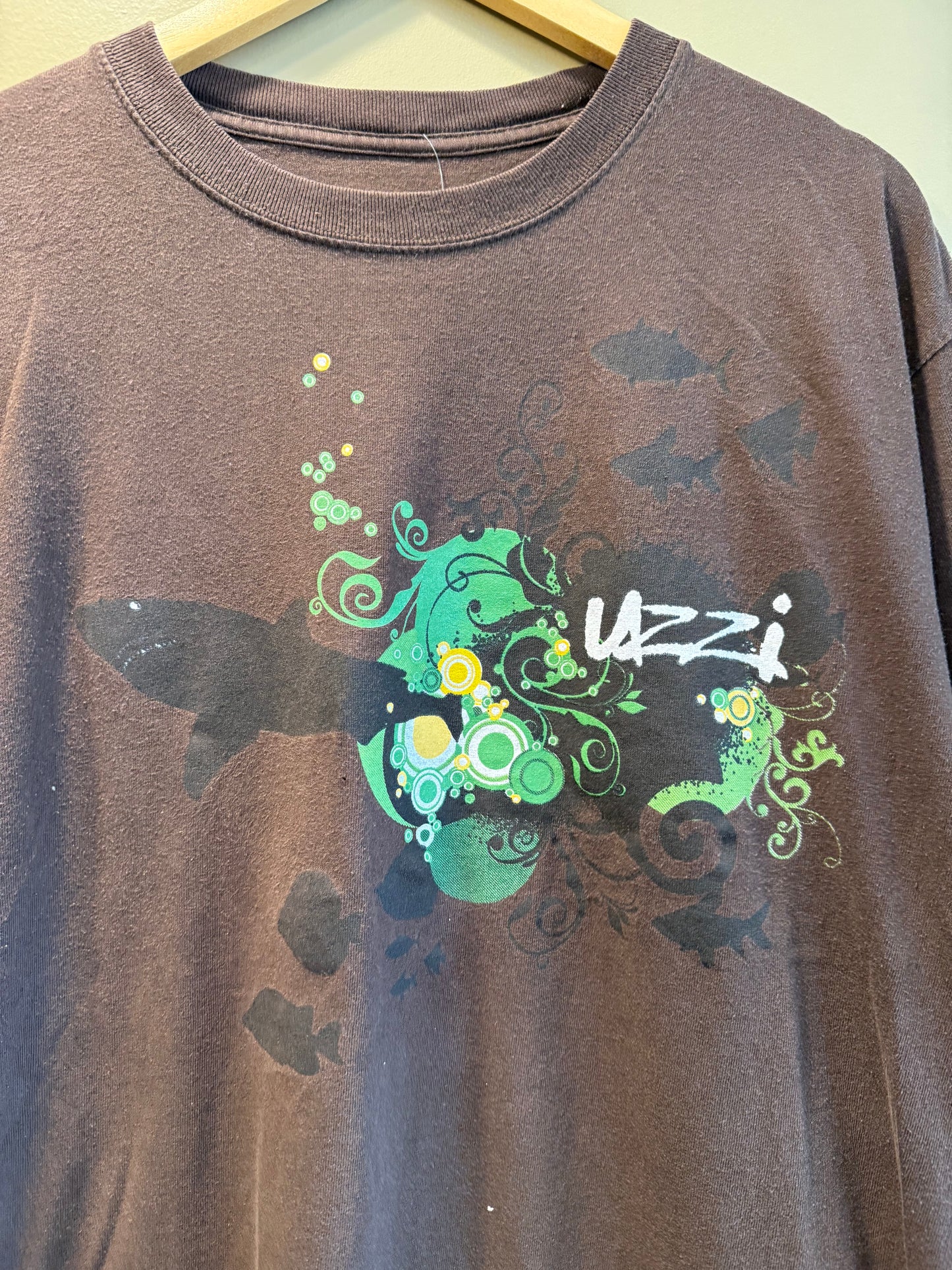 Vintage Uzzi Surfwear Brown Shark T-Shirt- XL