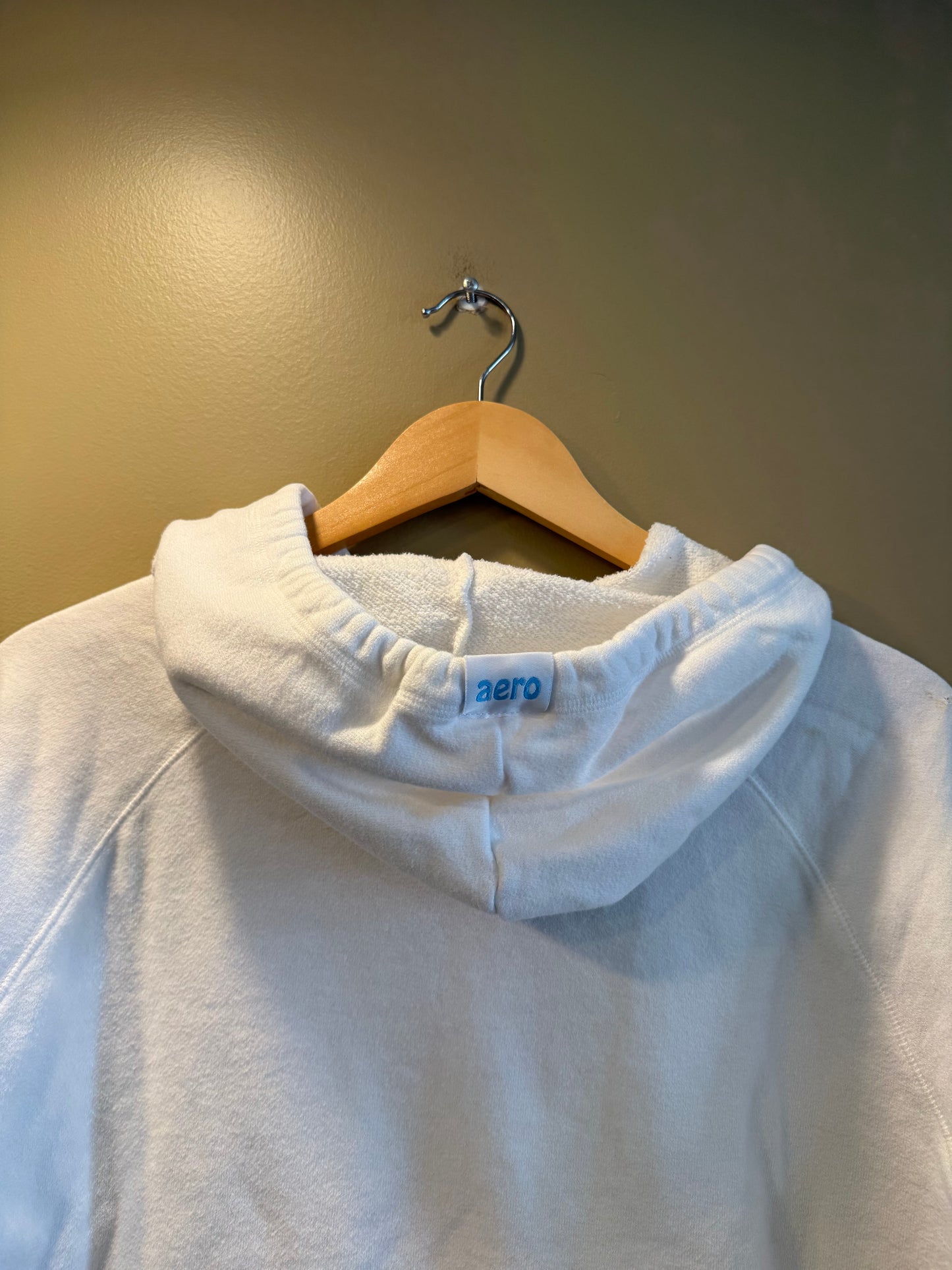 Vintage Y2K Aeropostale White Hoodie Sweatshirt- L