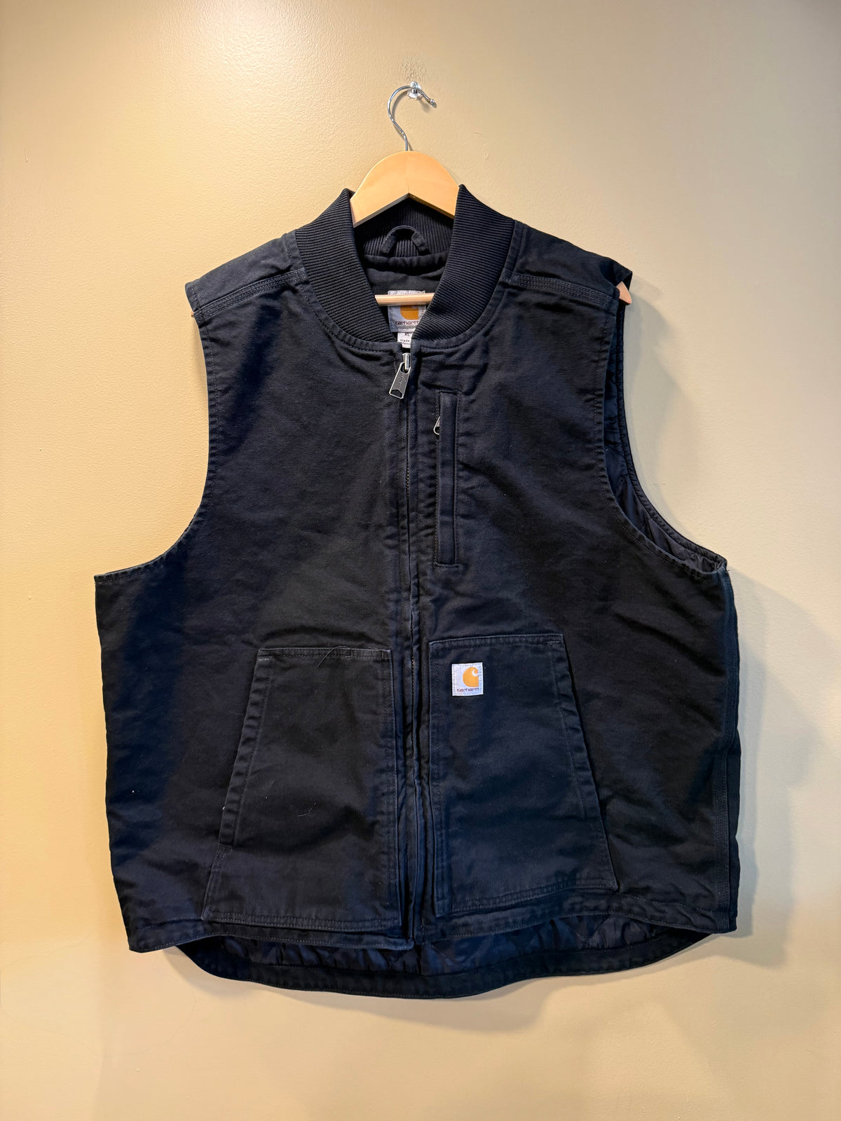Vintage Carhartt Black Workwear Zip-Up Vest- XL