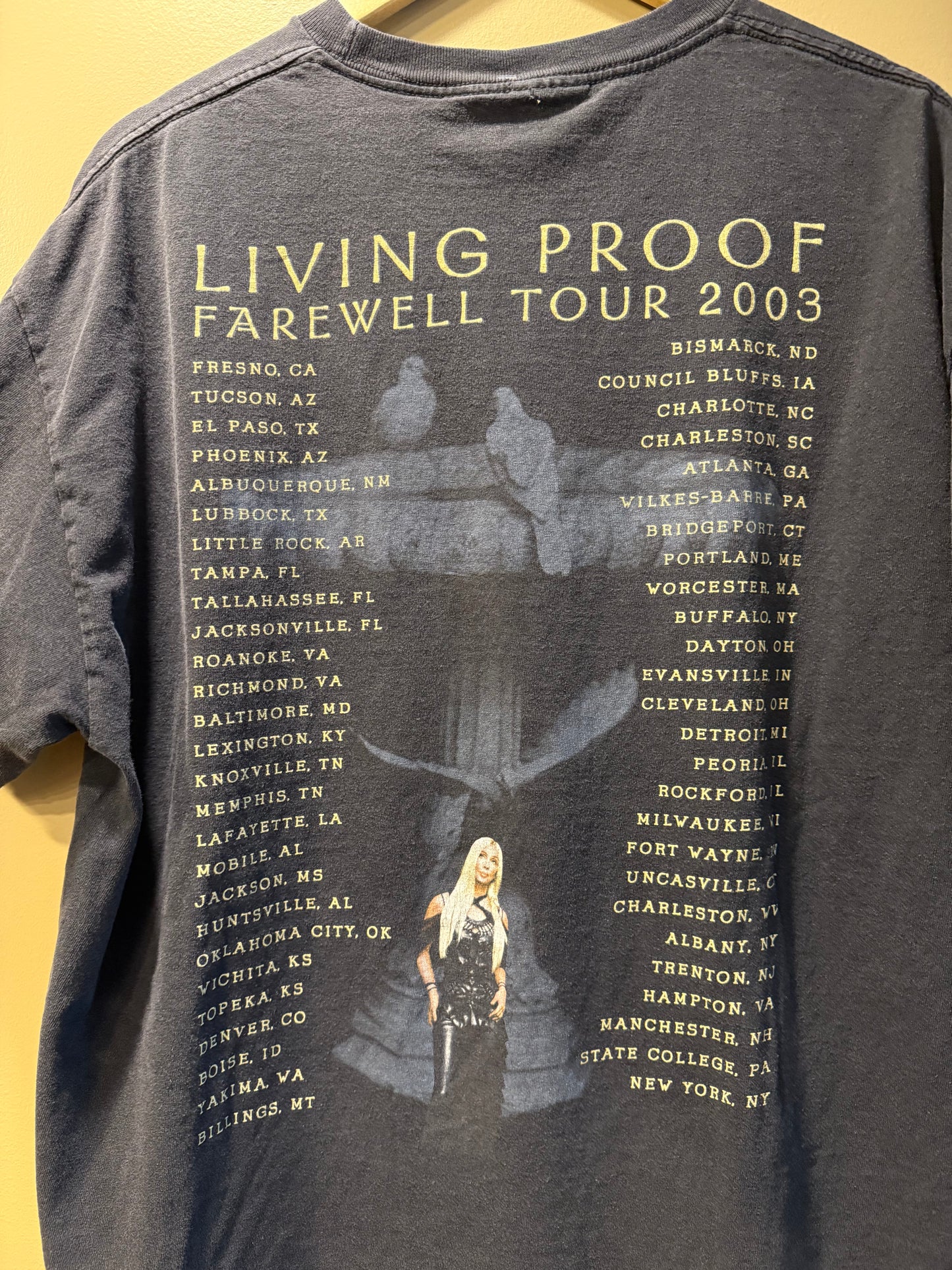 Vintage Y2K Cher Living Proof Tour T-Shirt- XL