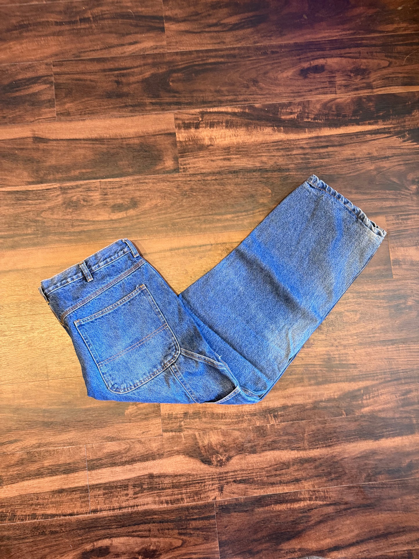 Vintage Flannel Lined Dark Wash Carpenter Jeans- 34x29