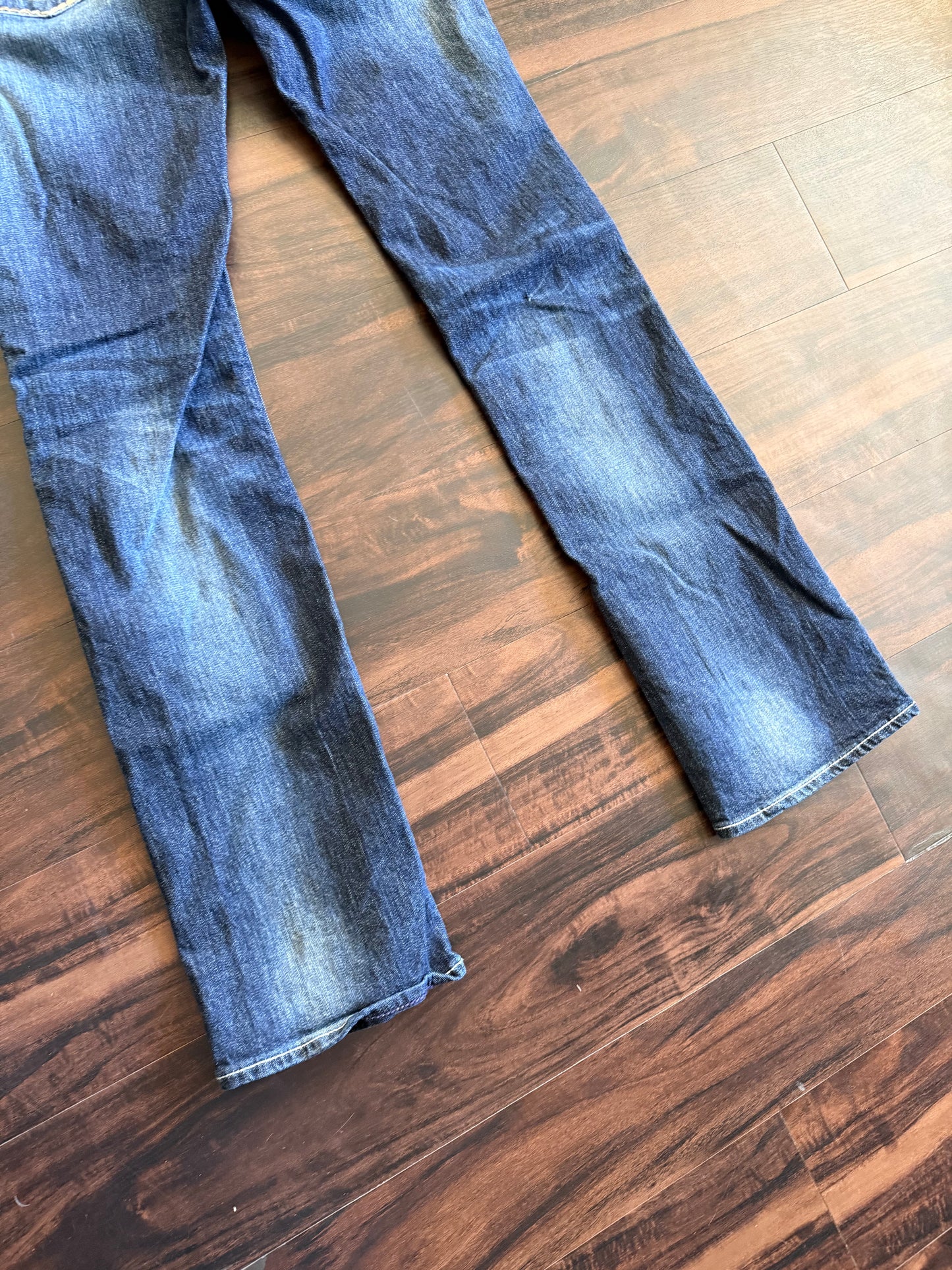 Vintage Y2K Vigoss Dark Wash Low Rise Flared Denim Jeans- 30x34