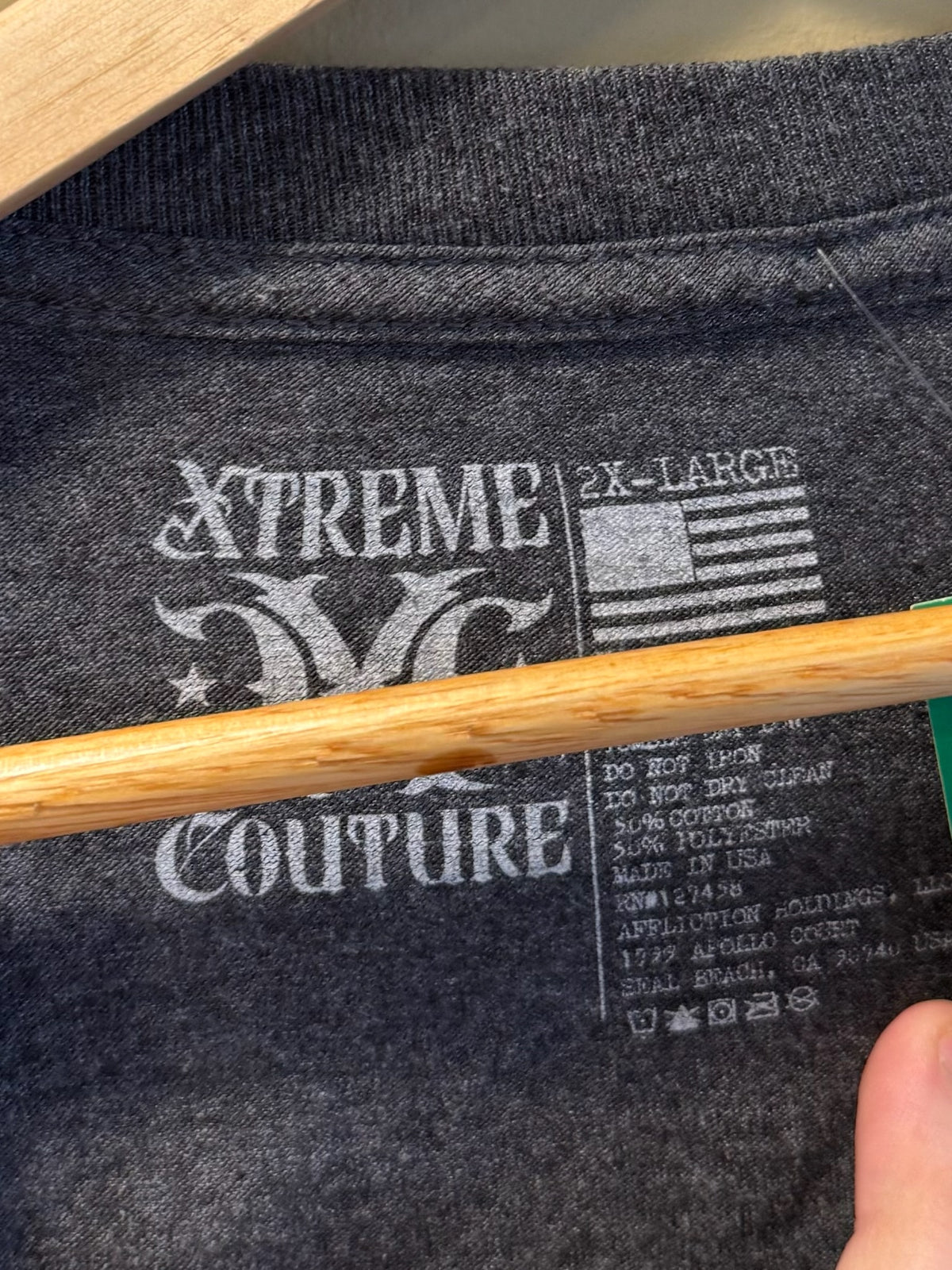 Vintage Y2K Xtreme Couture Gothic Cross T-Shirt - XXL