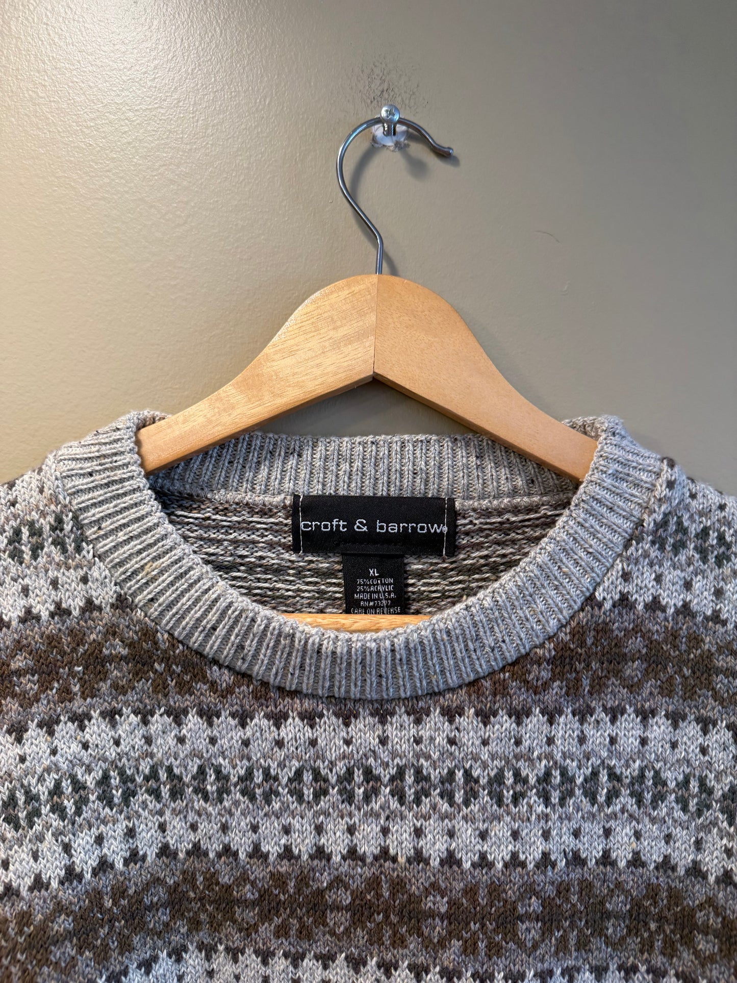 Vintage Croft & Barrow Patterned Sweater- XL