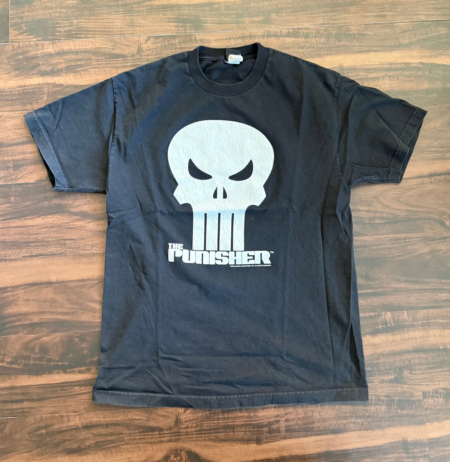 Vintage Marvel By Mad Engine The Punisher Black 3D Printed T-Shirt- M