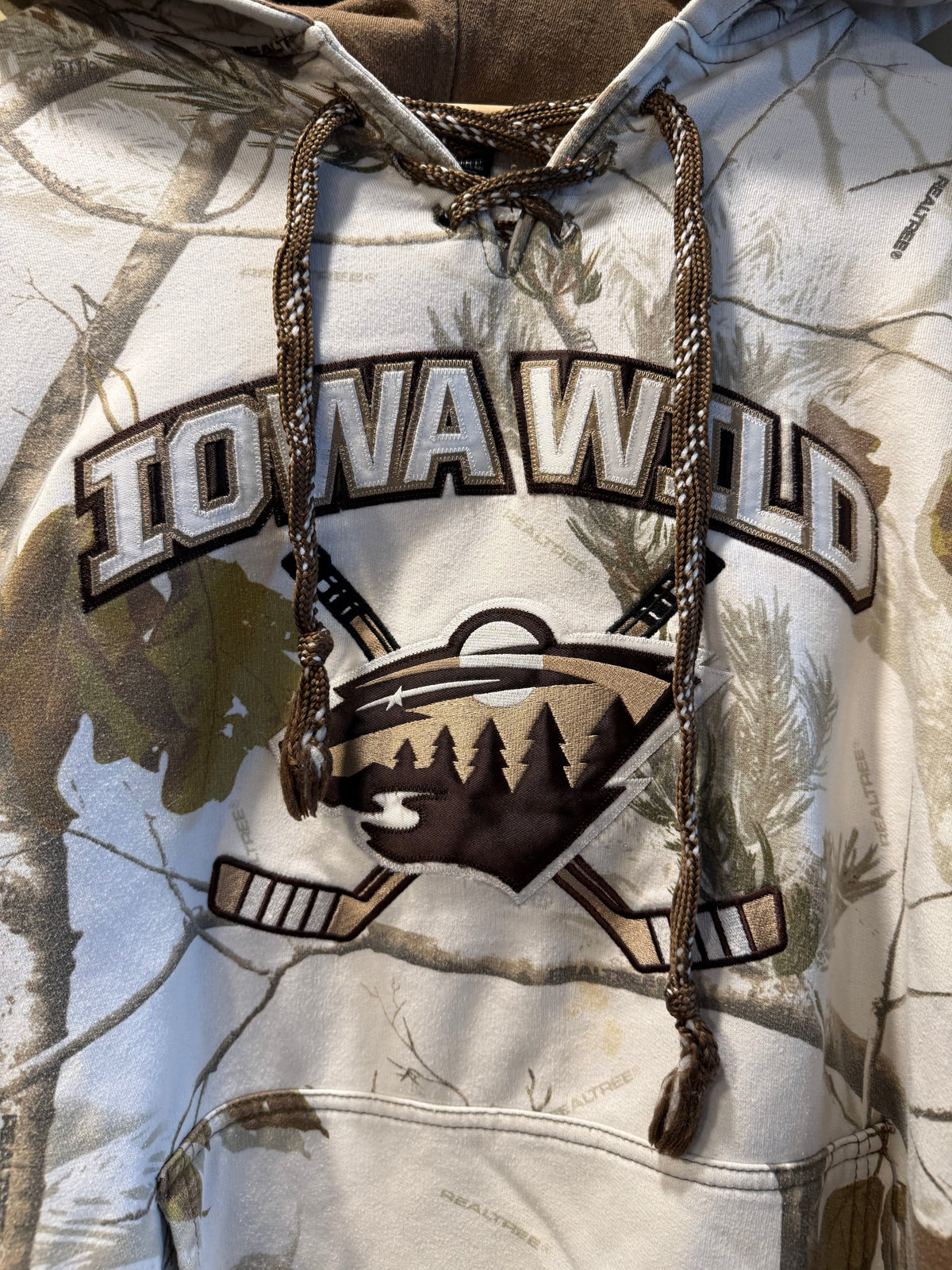 Vintage Iowa Wild NHL Hockey Snow Camo Hoodie Sweatshirt- XXL