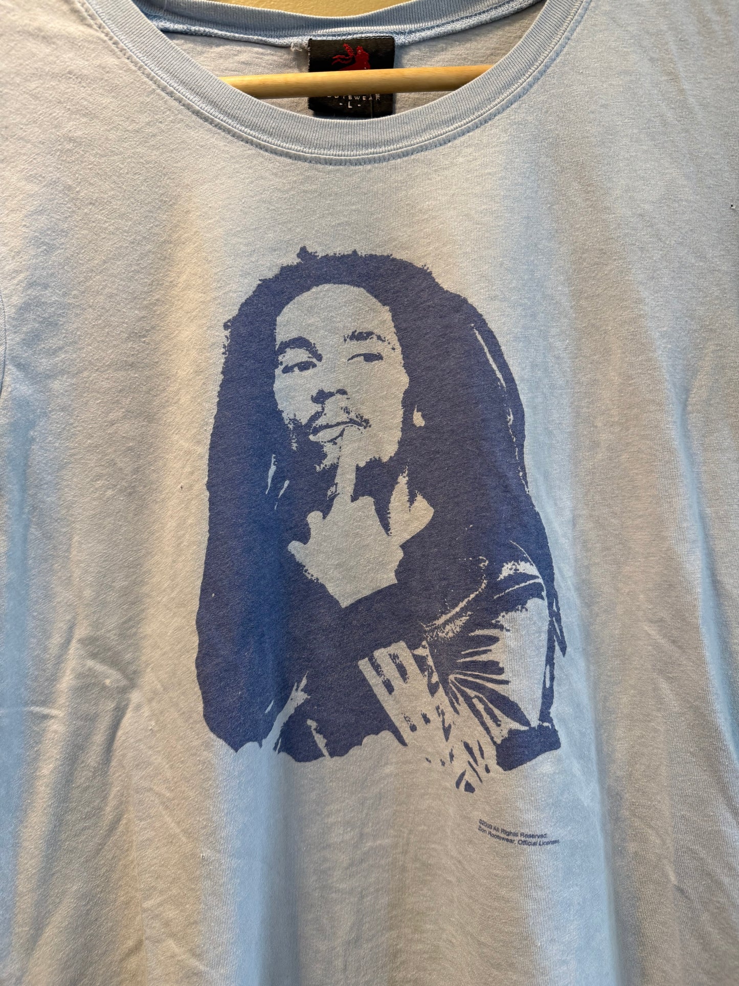 Vintage Y2K Bob Marley Blue Women’s T-Shirt- L