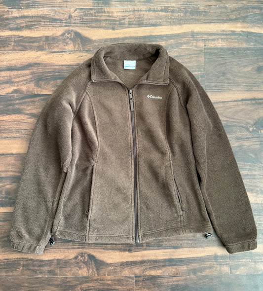 Vintage Columbia Brown Fuzzy Fleece Jacket- M