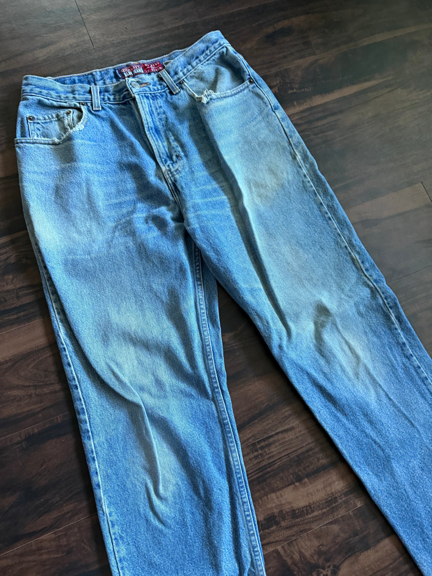 Vintage Y2K Old Navy Light Wash Distressed Denim Jeans- 32x32