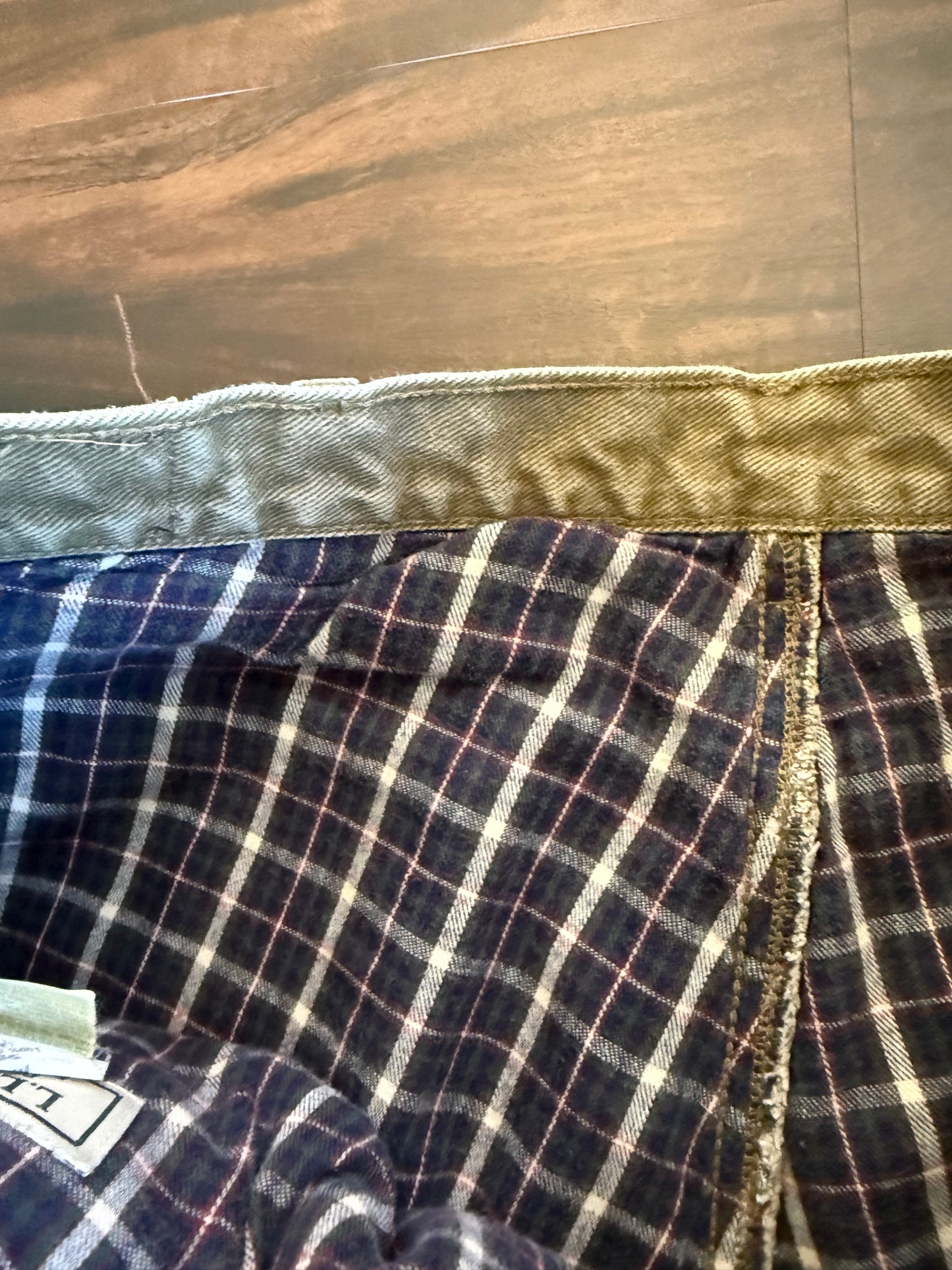 Vintage L.L. Bean Flannel Lined Green Cotton Canvas Pants- 32x33