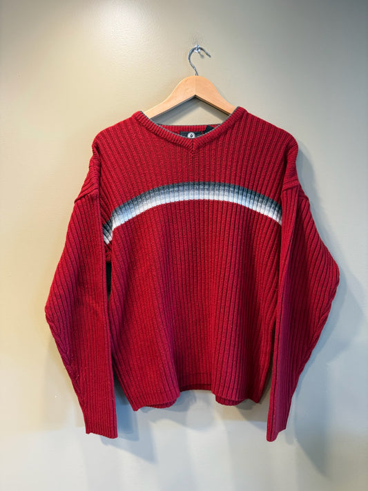 Vintage Arizona Jean Co. Red V-Neck Sweater - L