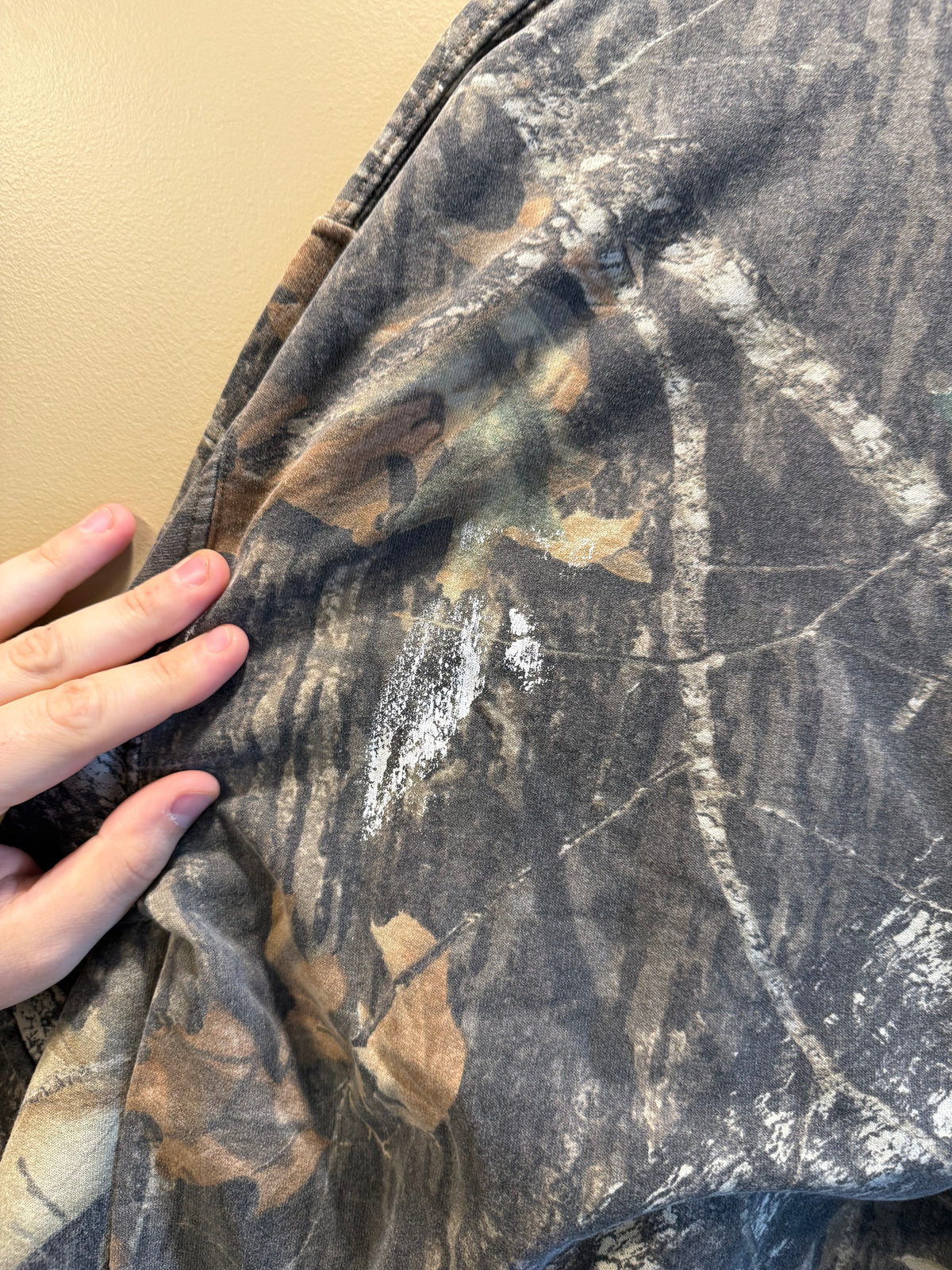 Vintage Jerzees Outdoors Mossy Oak Paint Stained Tree Camo Crewneck Sweatshirt- L