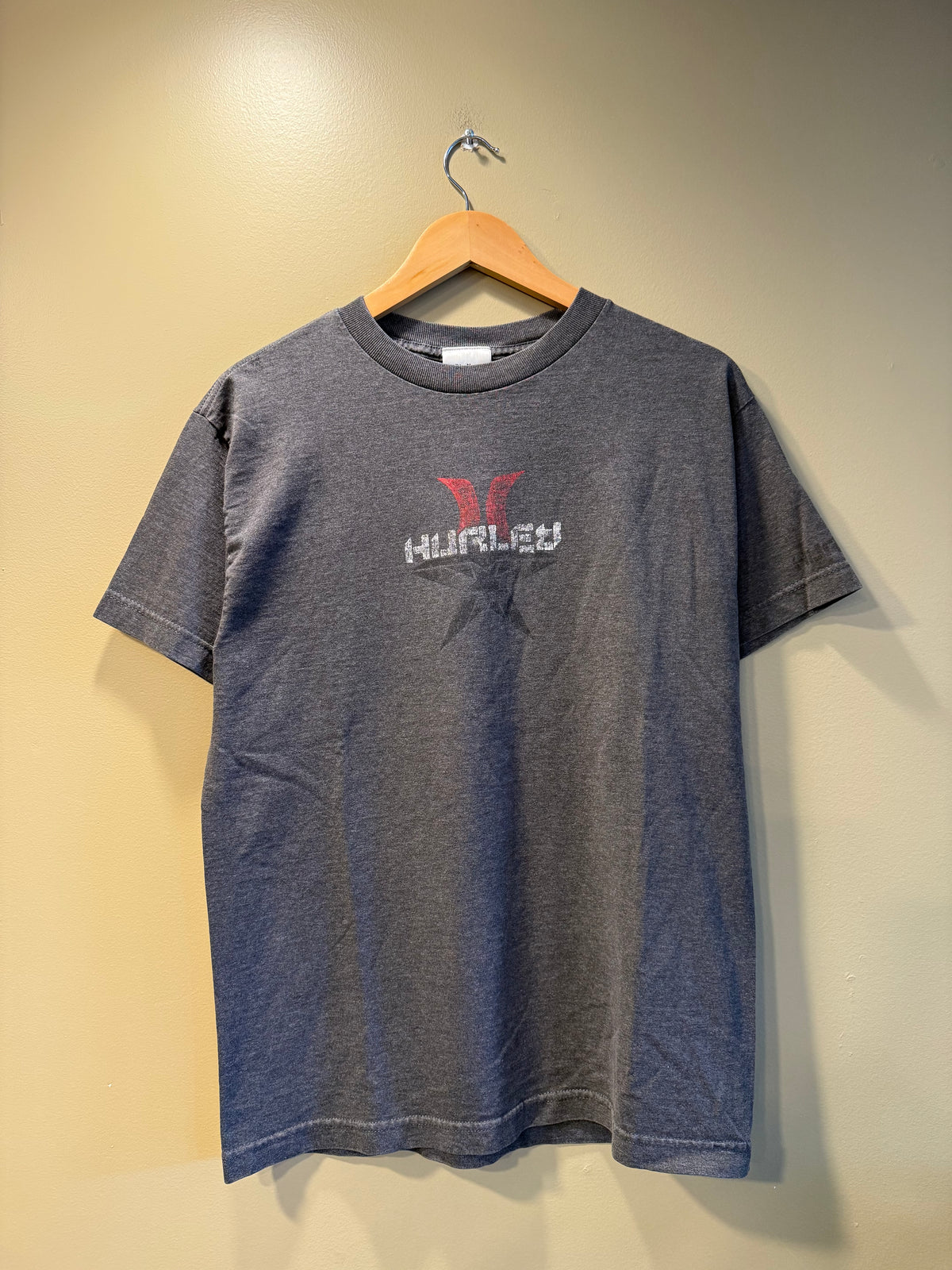 Vintage Hurley Dark Gray Star Logo T-Shirt- M