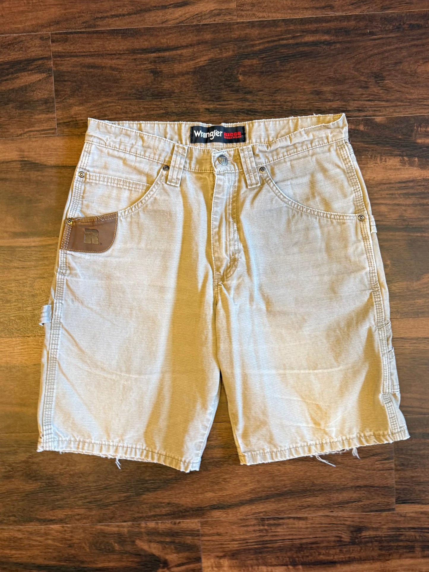 Vintage Wrangler Riggs Workwear Tan Cotton Canvas Shorts- 30x10
