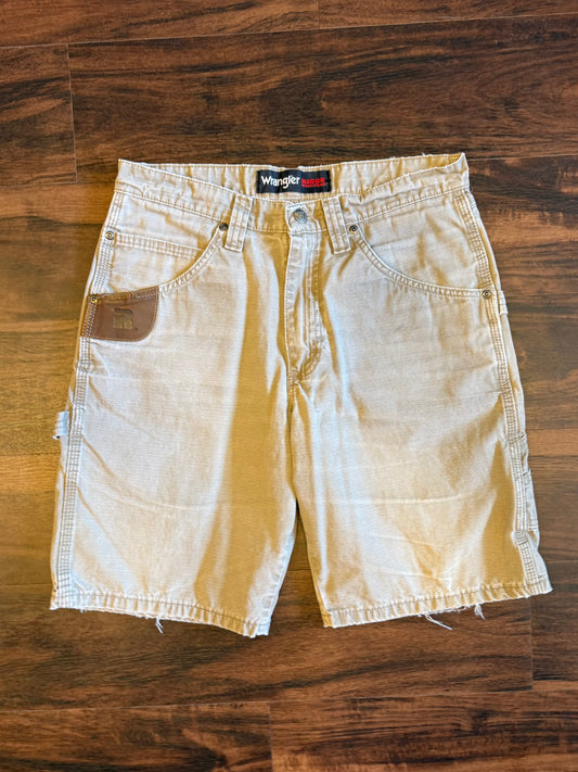 Vintage Wrangler Riggs Workwear Tan Cotton Canvas Shorts- 30x10