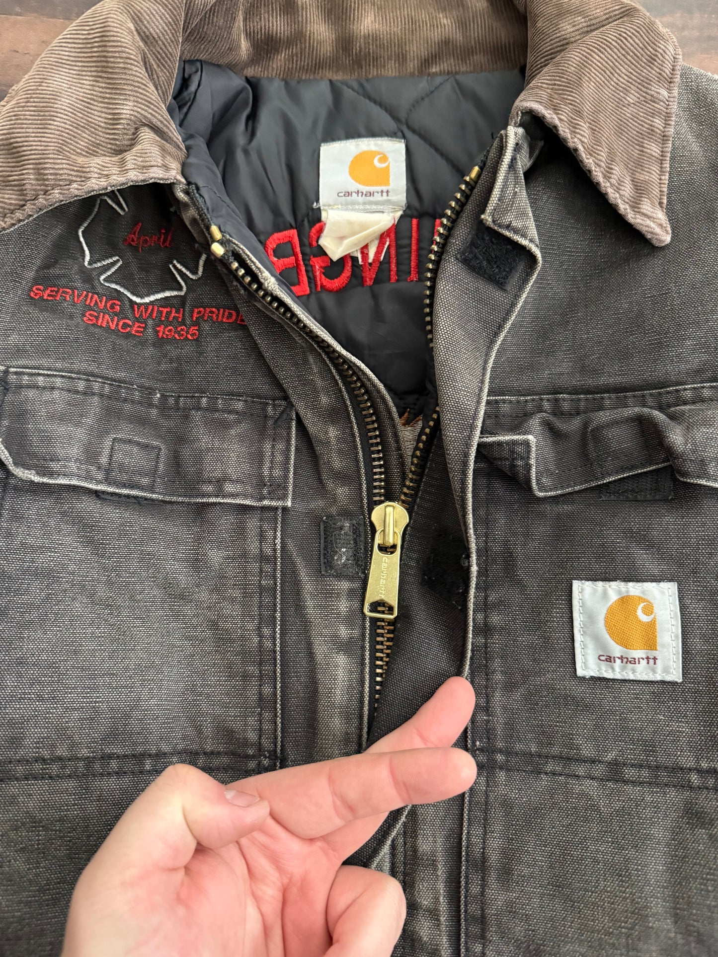 Vintage Carhartt Fire Department Black Jacket- L