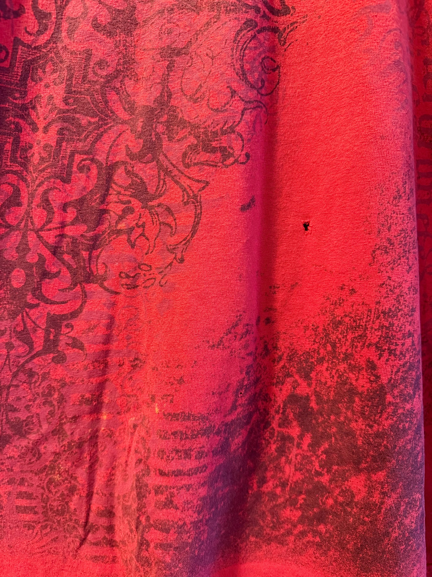 Vintage Y2K Red Bat Skull T-Shirt- XL