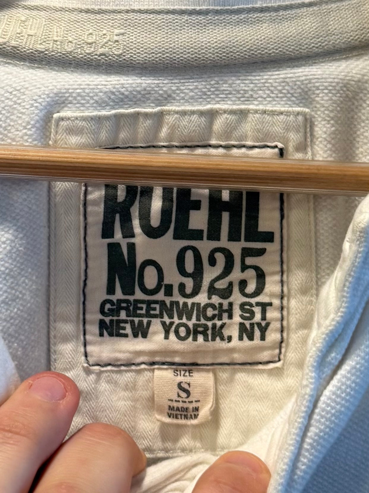 Vintage Ruehl White Collared Long Sleeve Polo Shirt- S