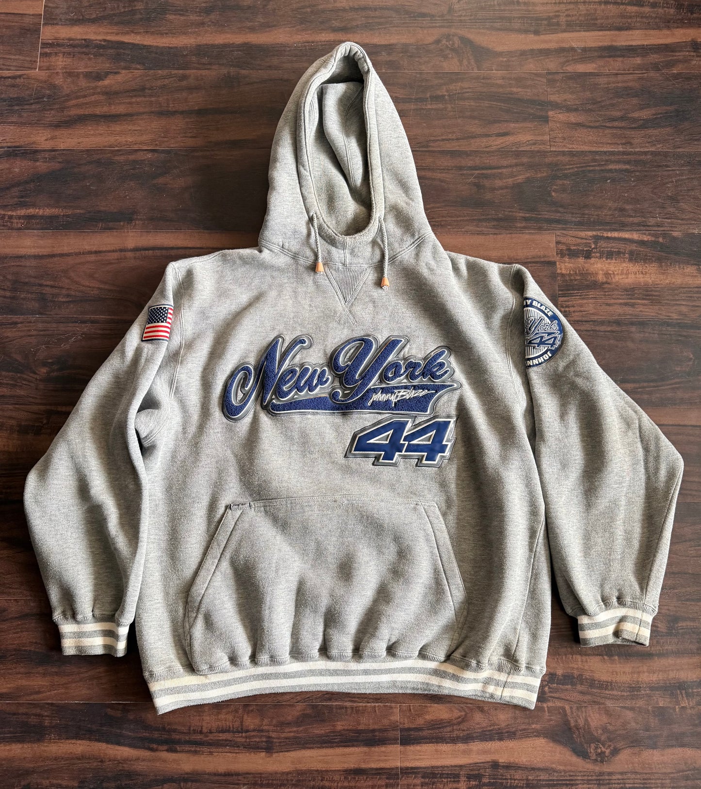 Vintage Johnny Blaze New York Yankees Streetwear Heavyweight Hoodie Sweatshirt- XL