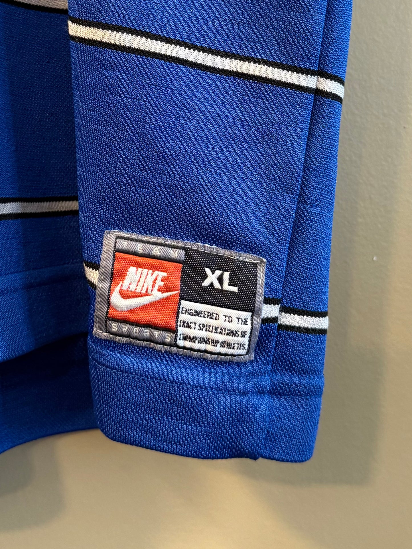 TTT Nike Blue Horizontal Striped Football Soccer Jersey- XL