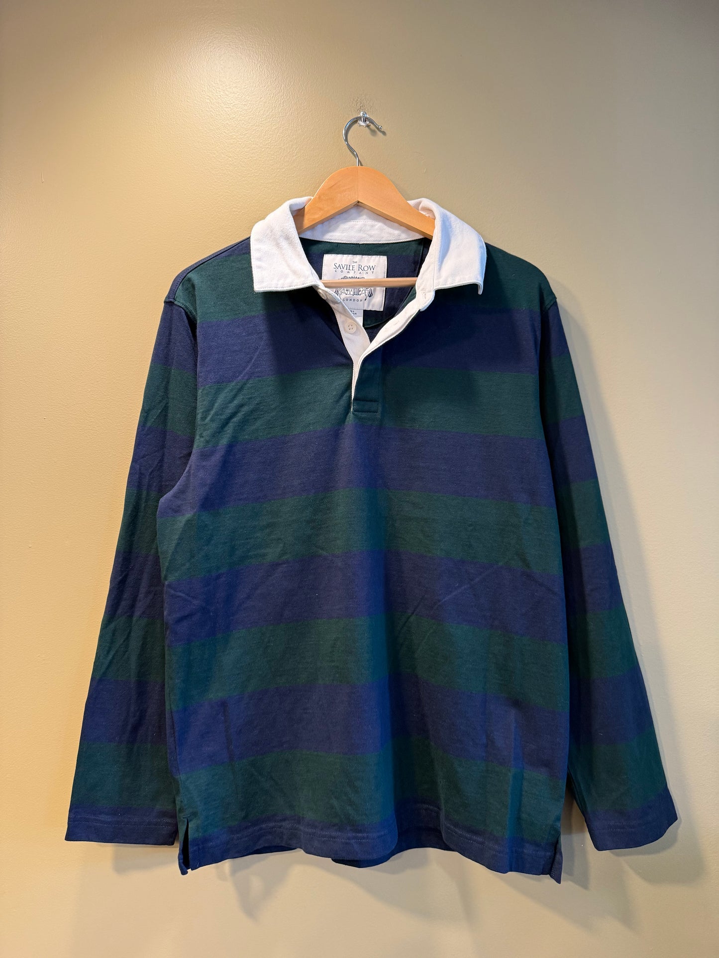 Vintage Saville Row Striped Rugby Shirt- L