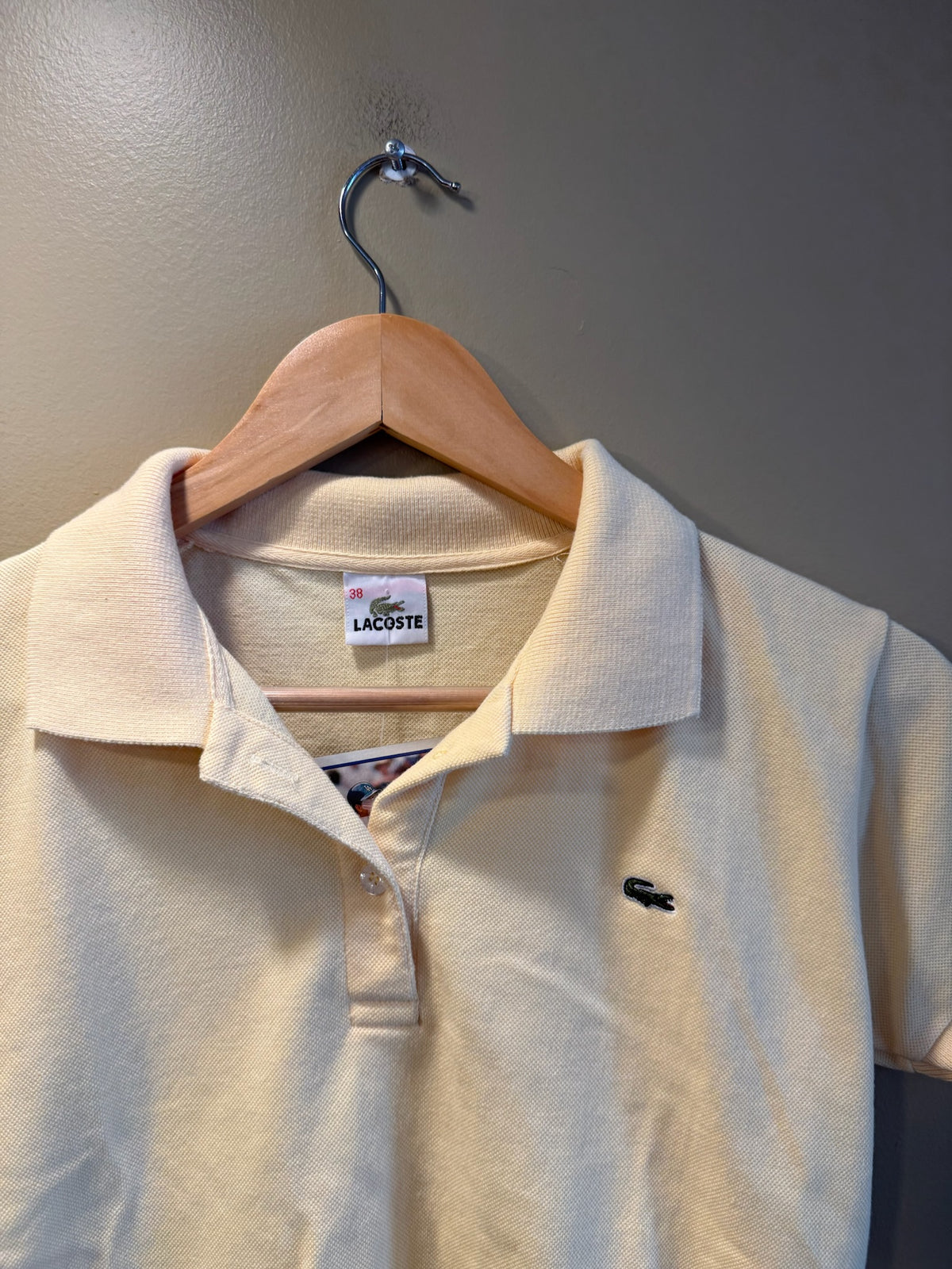 Vintage Y2K Lacoste Yellow Woman’s Fitted Polo T-Shirt - S