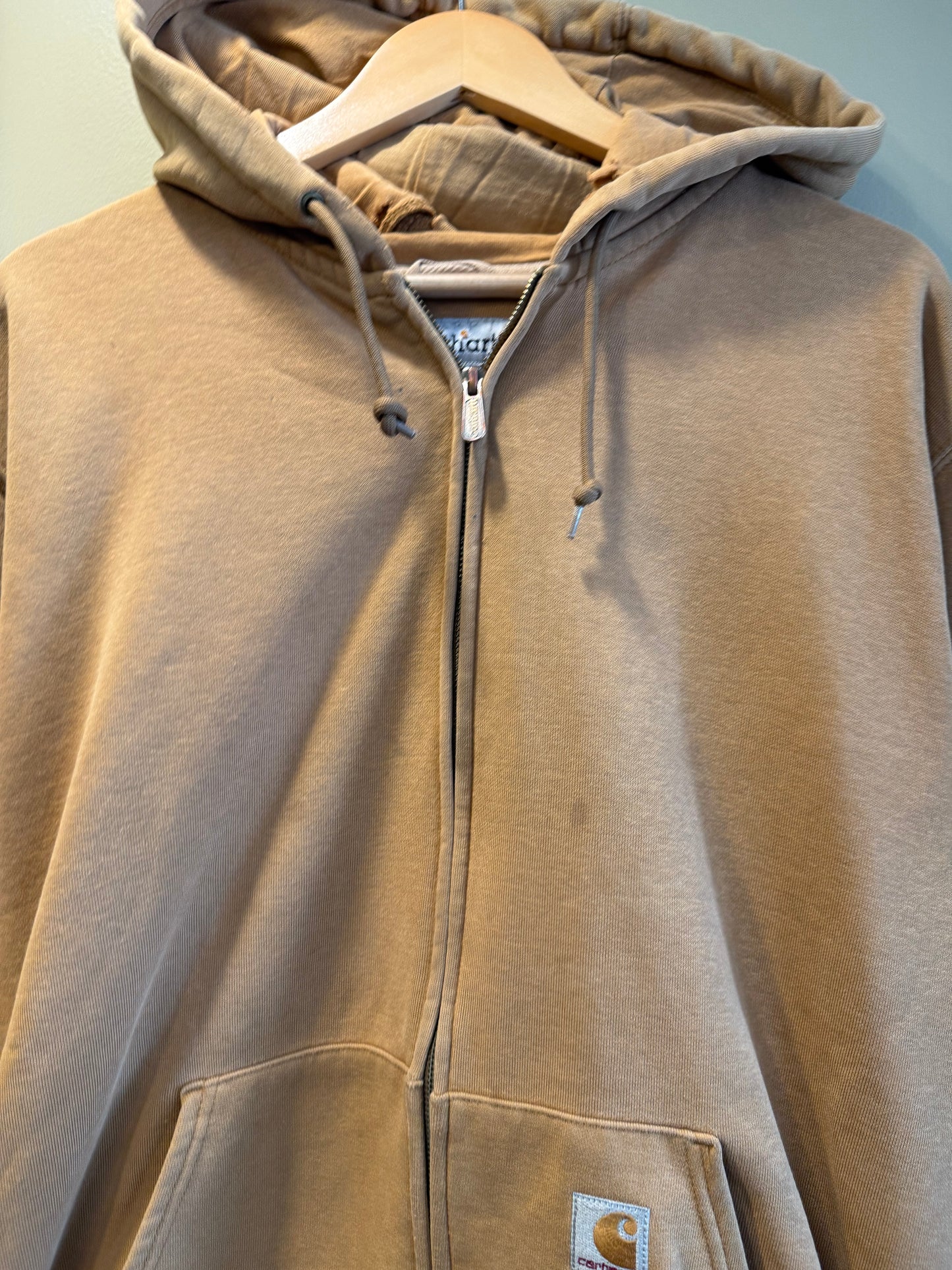 Vintage Carhartt Tan Distressed Hoodie Sweatshirt- M