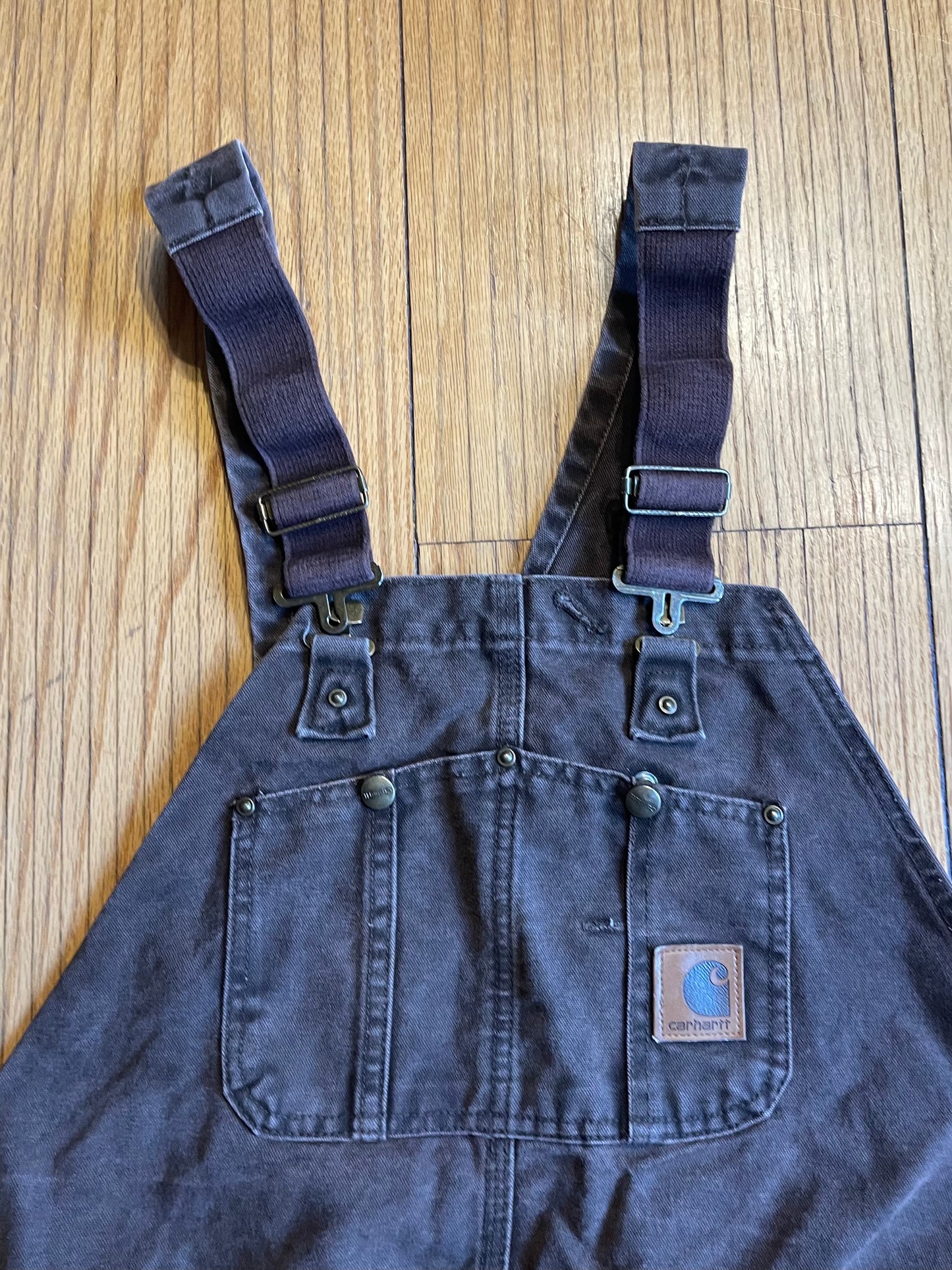 Vintage Carhartt Double Knee Dark Brown Overalls- 44x32