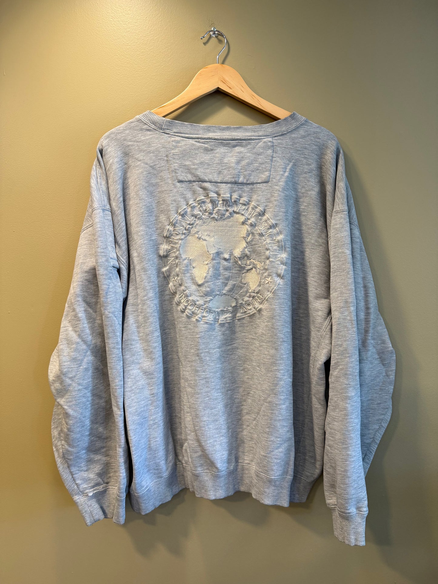 Vintage National Geographic Gray Embroidered Sweatshirt- XXL