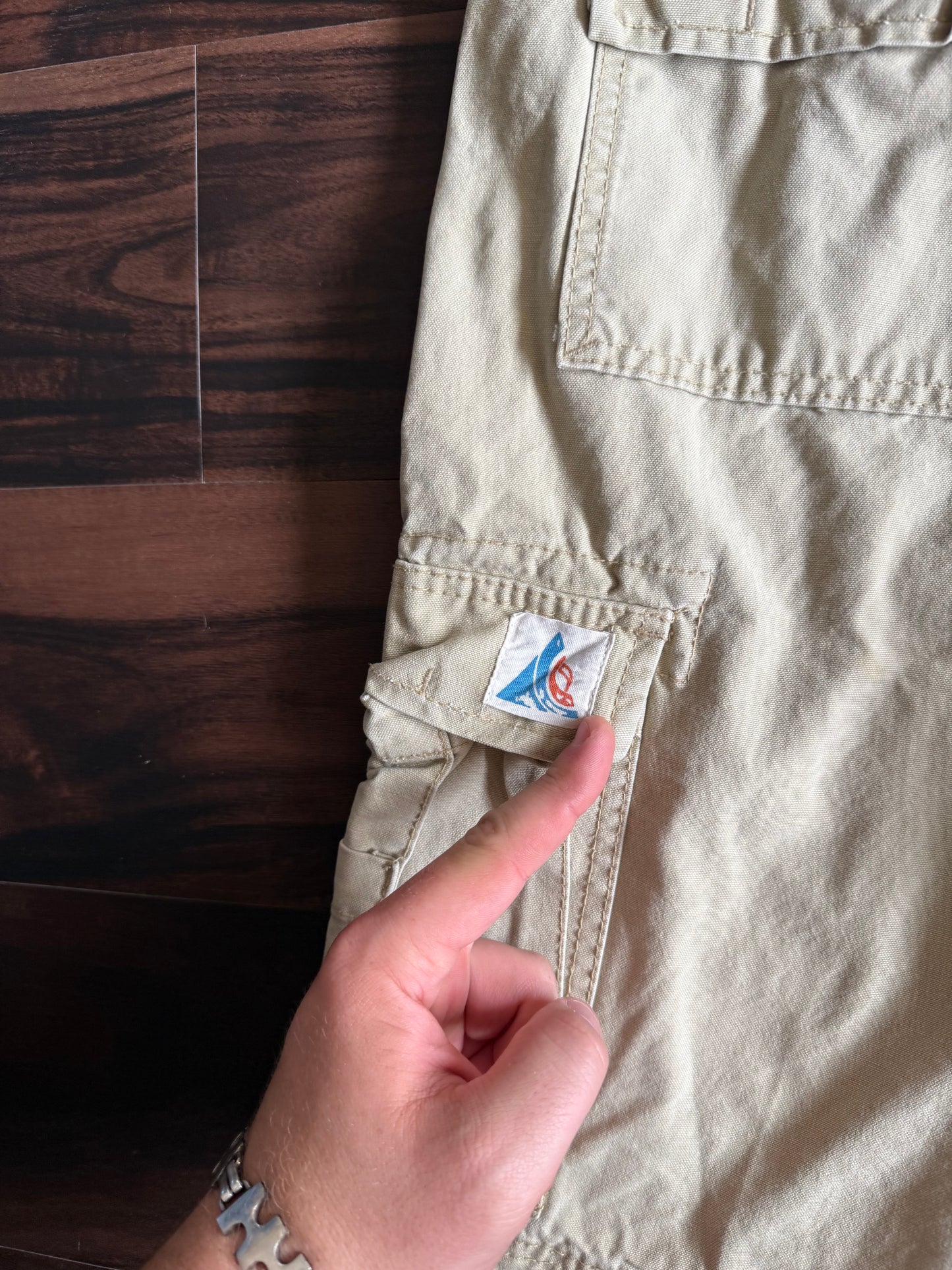 Vintage Y2K Wonderwall Tan Baggy Fit Cargo Shorts- 34