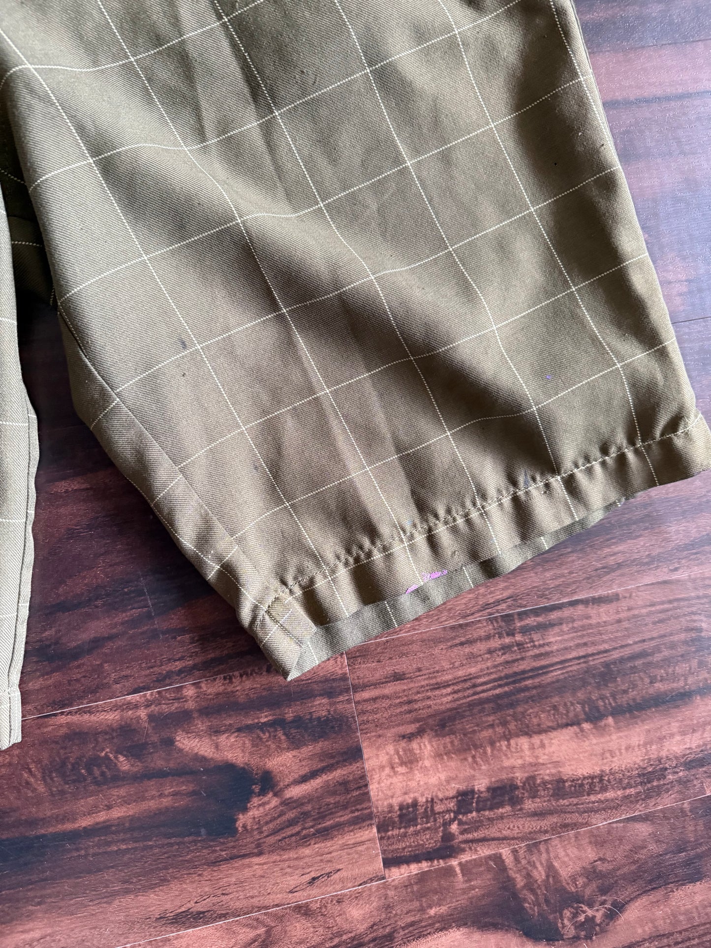 Vintage Billabong Green Checkered Cotton Shorts- 32