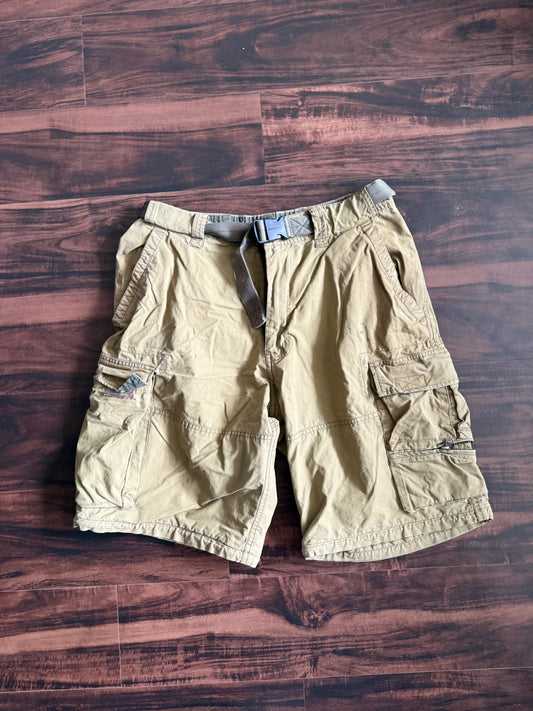 Vintage Abercrombie & Fitch Tan Nylon Cargo Shorts- 32