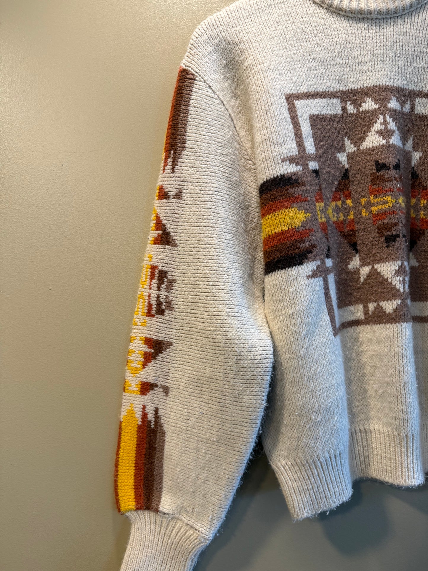 Vintage 80s JC Penney Aztec Knit Sweater- M