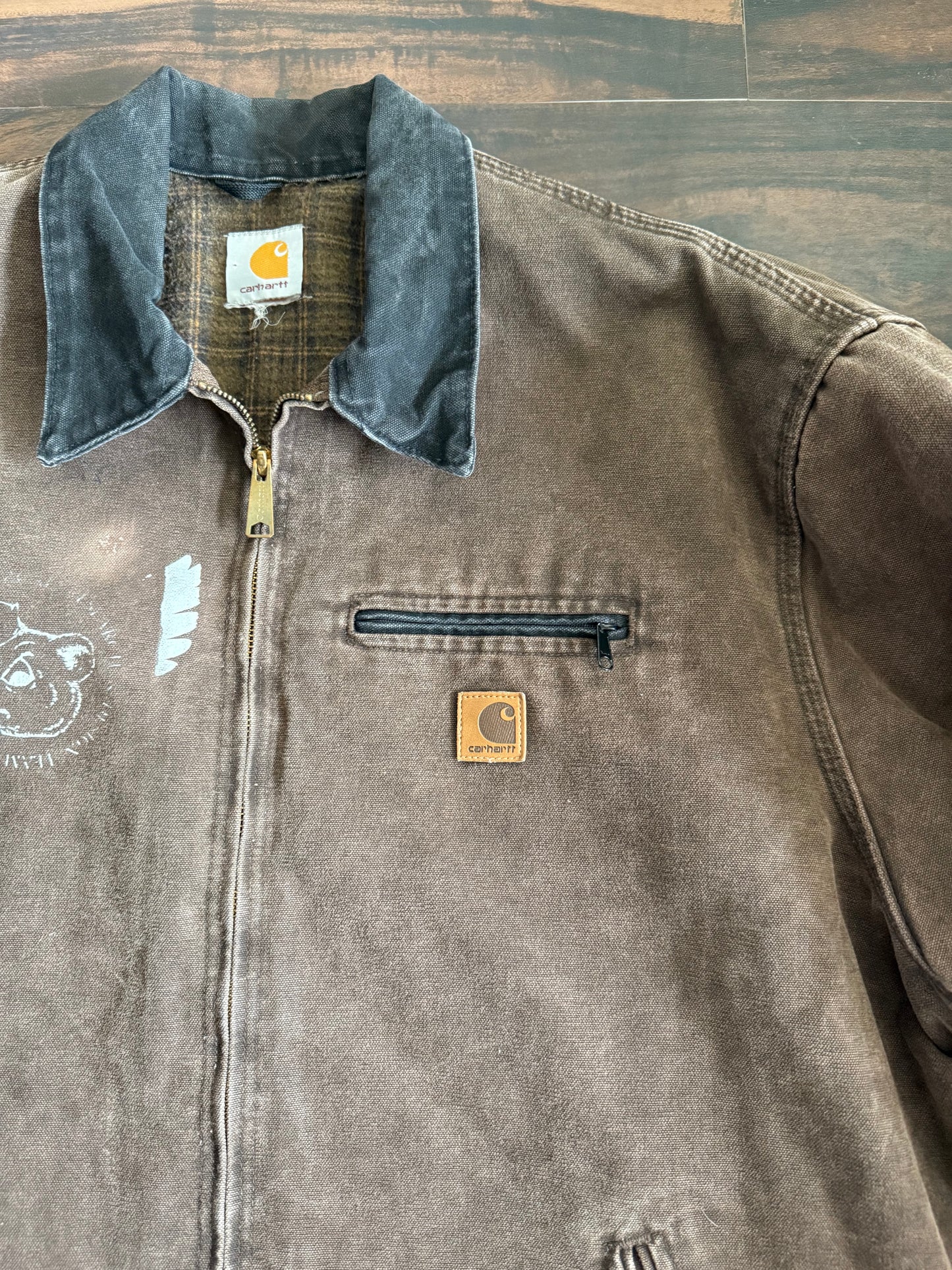 Vintage Carhartt Brown Flannel Lined Detroit Jacket- XXL