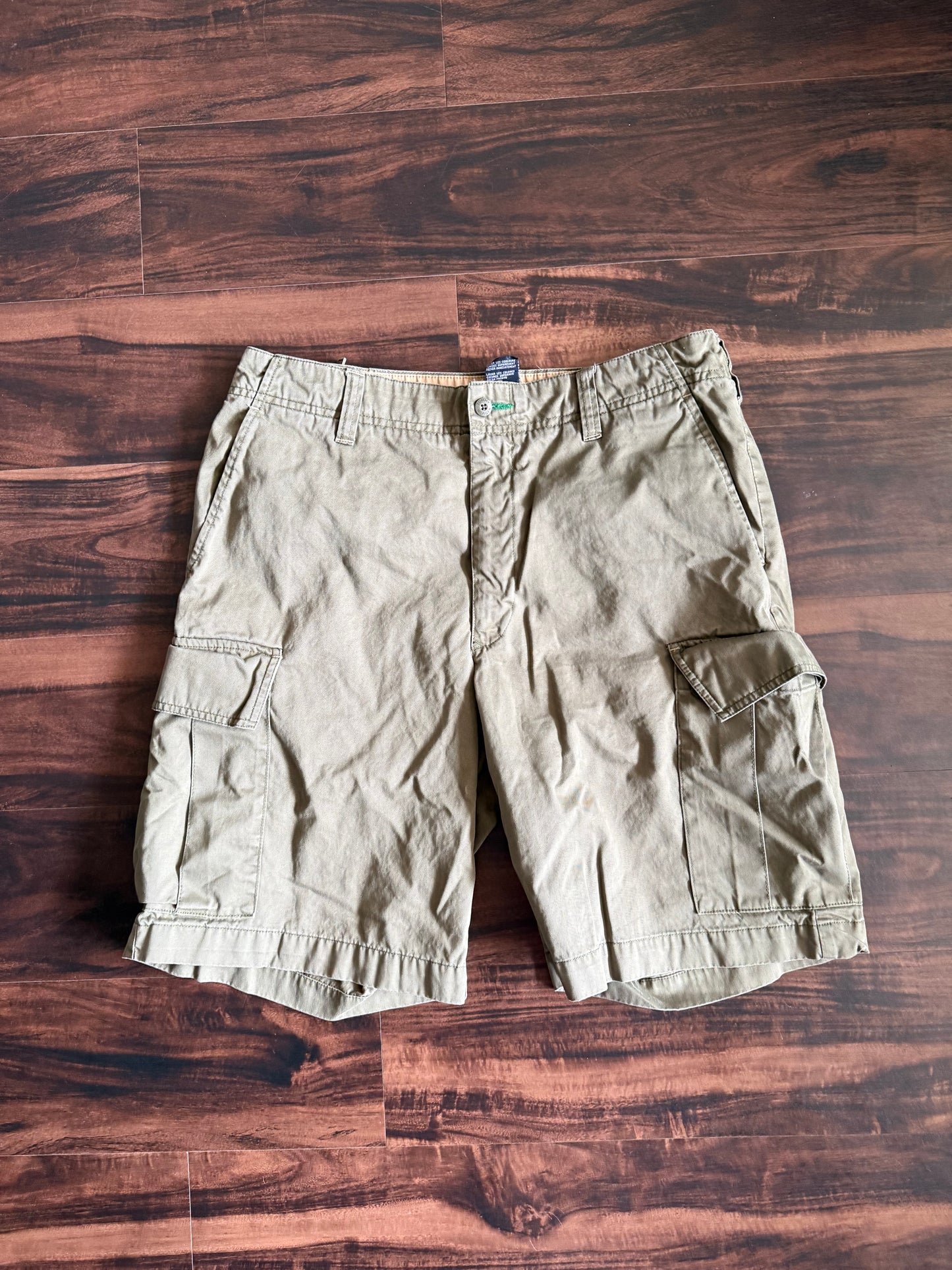 Vintage Y2K Tommy Hilfiger Green Baggy Fit Cargo Shorts- 34