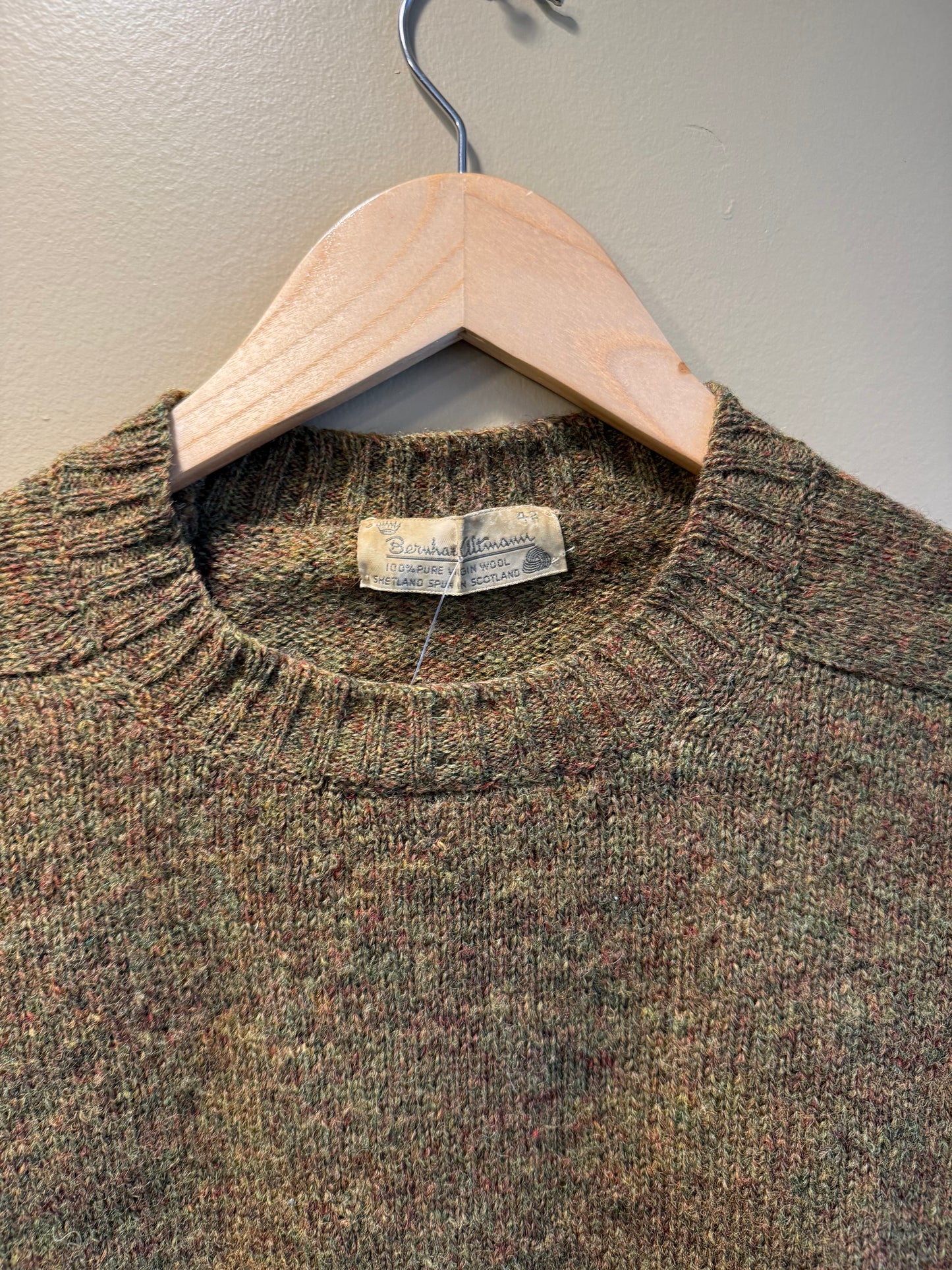 Vintage Mossy Green Wool Sweater- L
